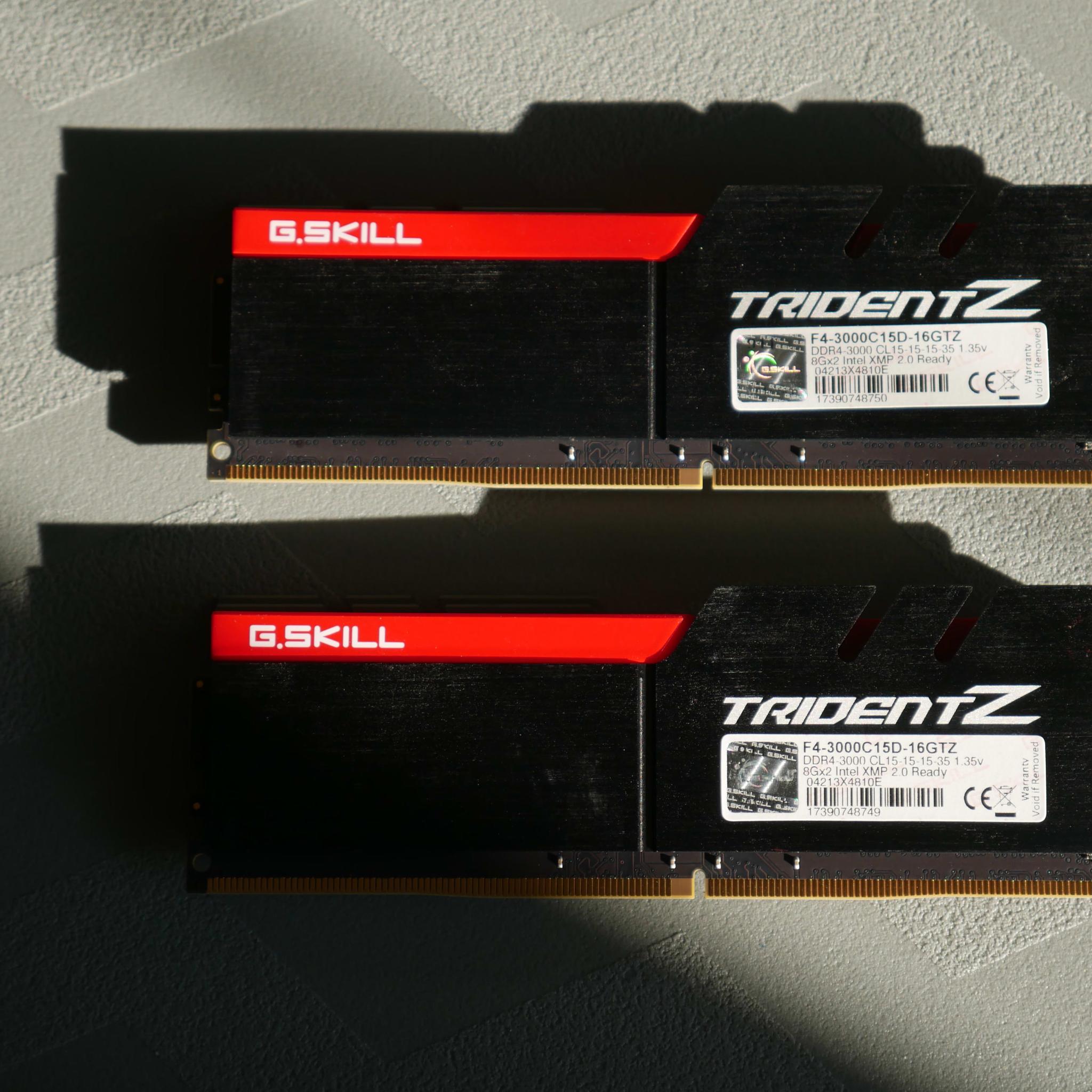 G.SKILL TridentZ Series 16GB (2 x 8GB) DDR4 3000 (PC4 24000) Desktop Memory Model F4-3000C15D-16GTZ