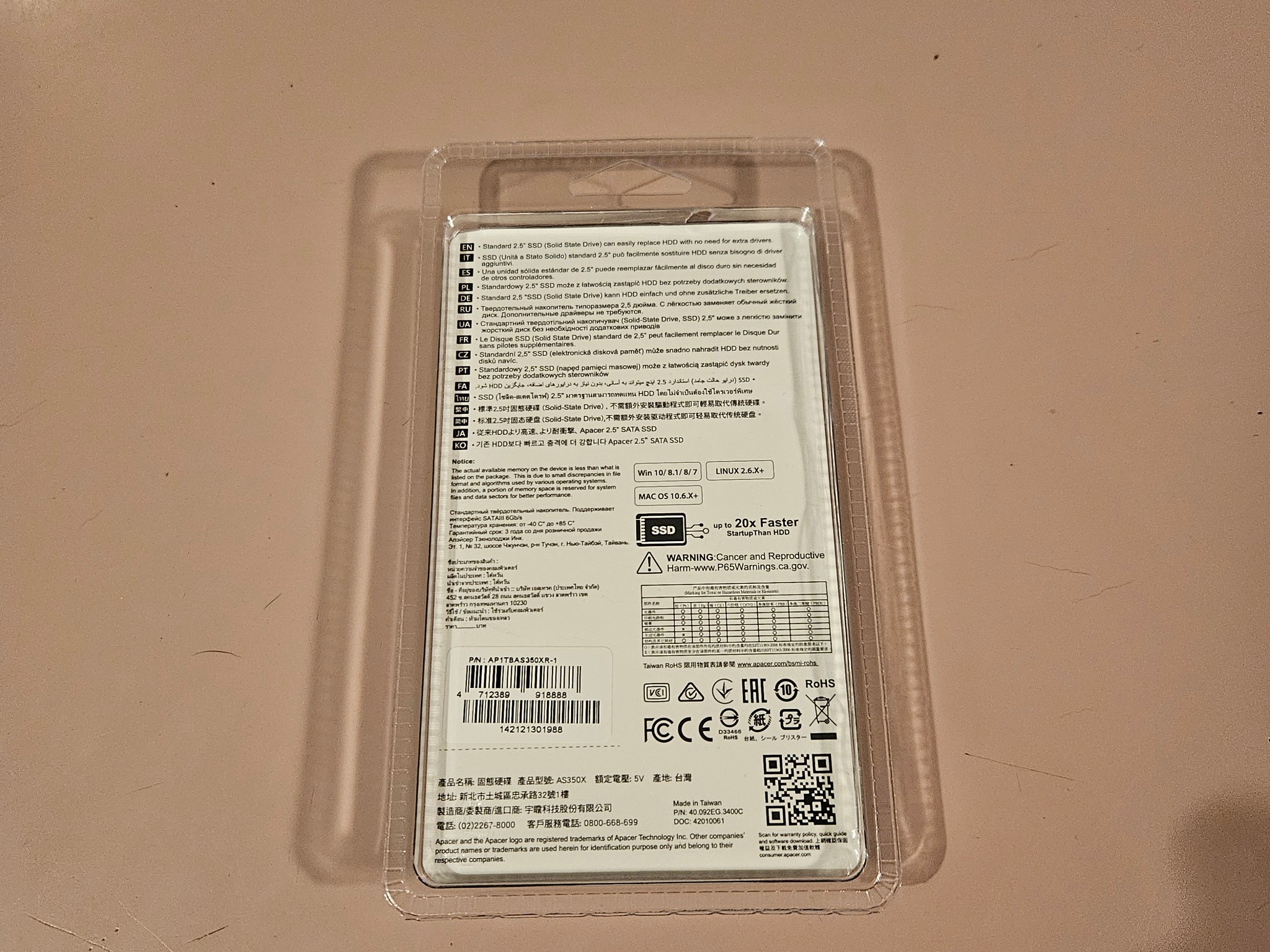 Apacer 2.5" SATA III 6GB/s 1TB ssd