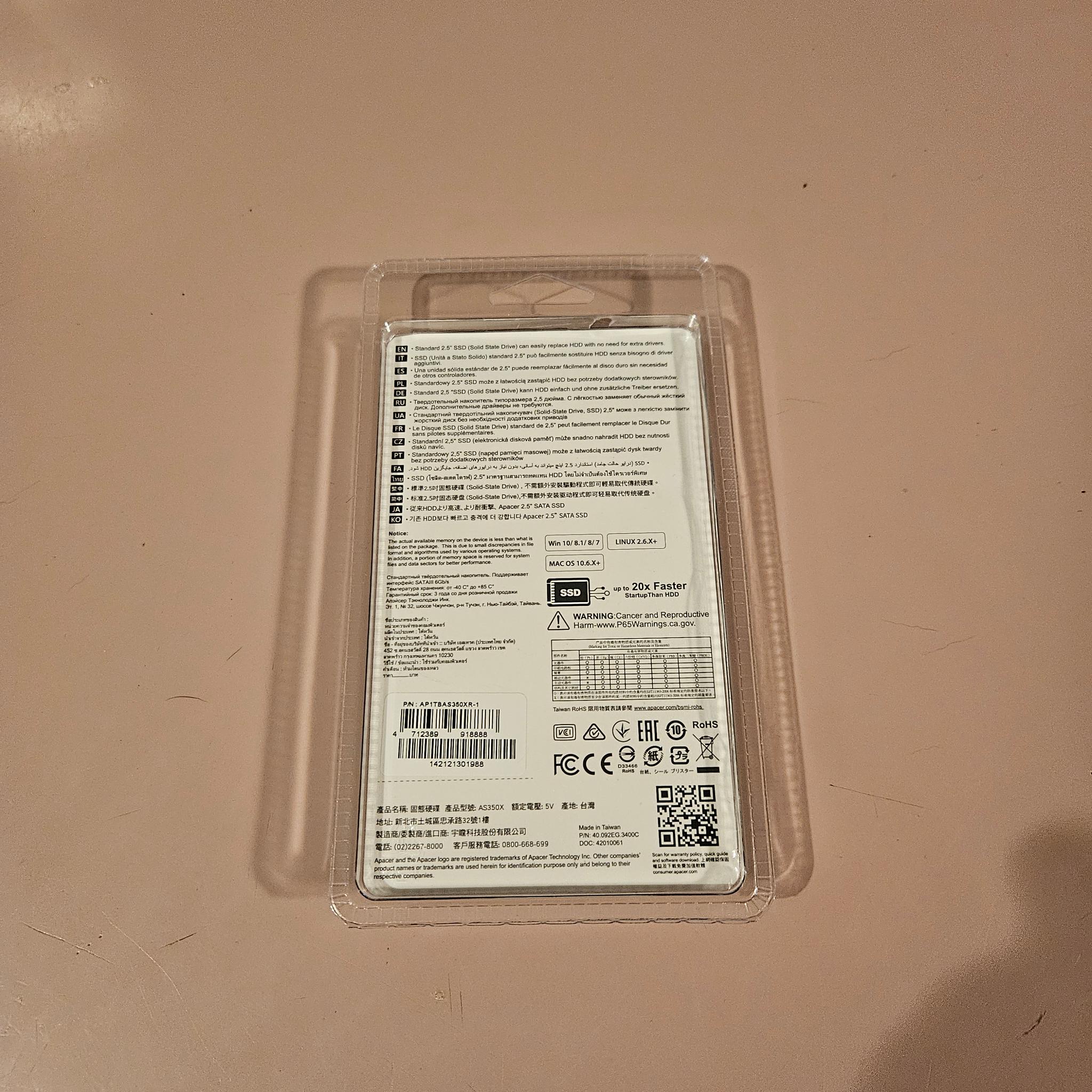 Apacer 2.5" SATA III 6GB/s 1TB ssd