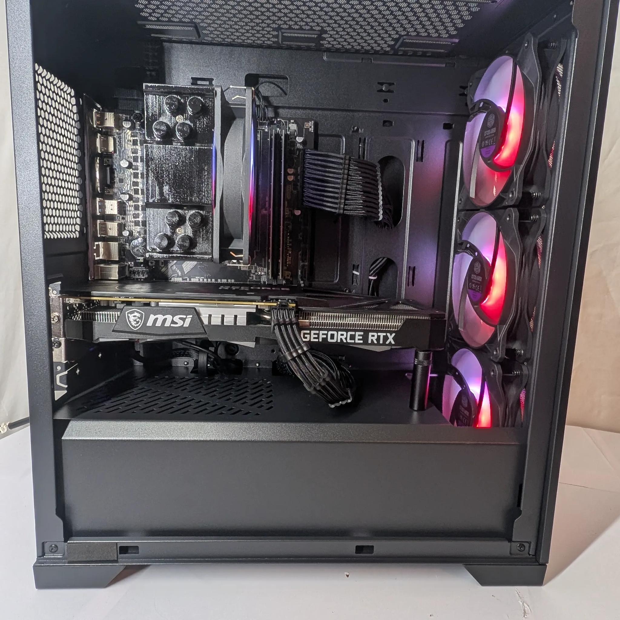 🖤 All-Black Gaming Beast – Ryzen 5 3600 + RTX 3060Ti | Wi-Fi & Bluetooth Ready 🖤
