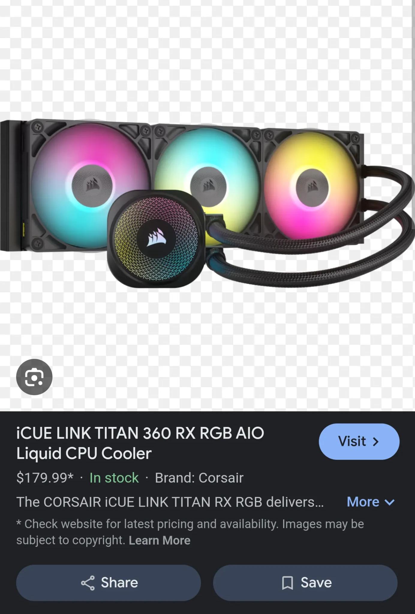 CORSAIR IQUE LINK TITAIN 360 RX RGB AIO LIQUID COOLER