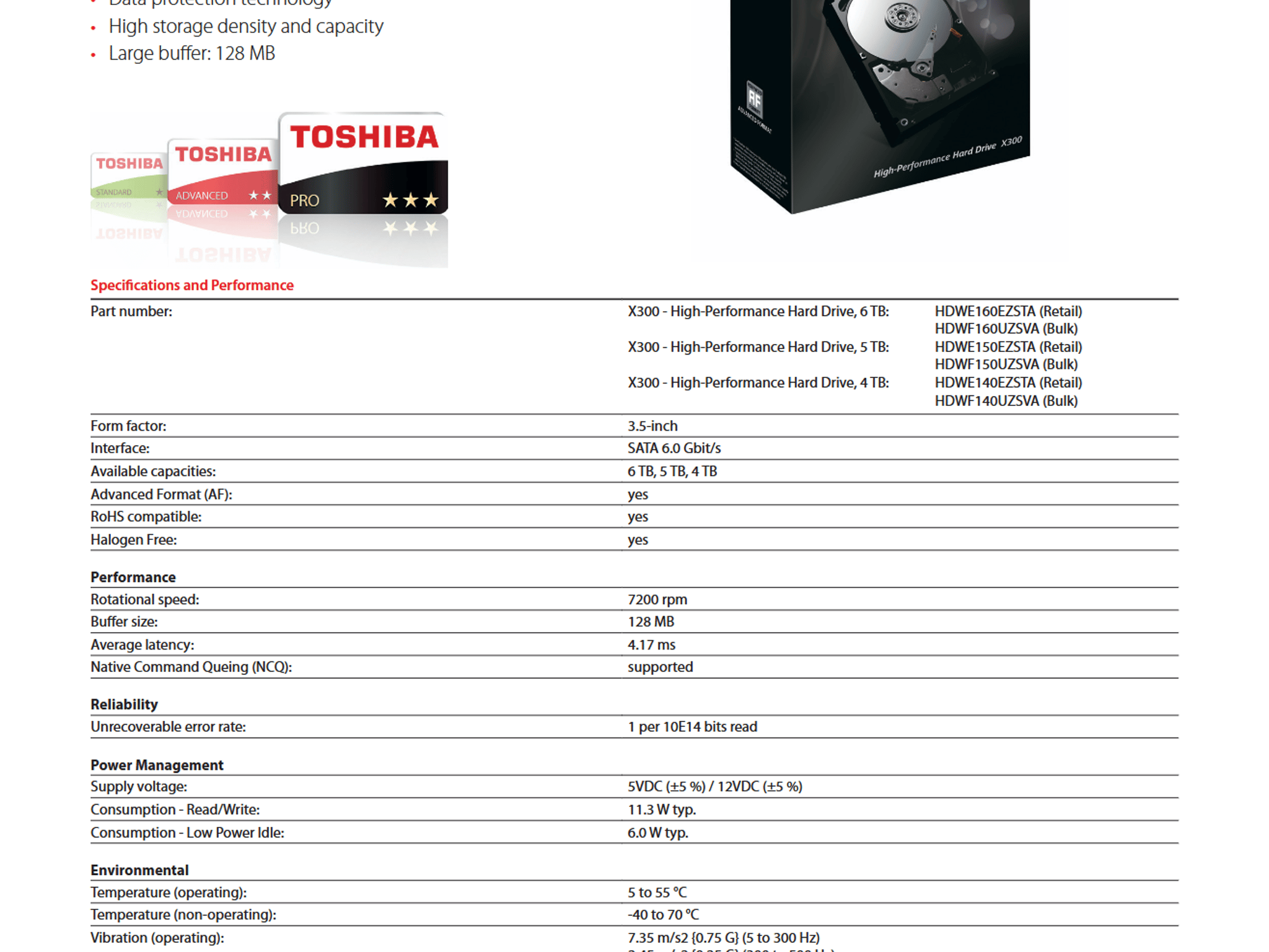 Toshiba X300 5TB SATAIII 3.5" 7200RPM HDD (Refer To Pictures)