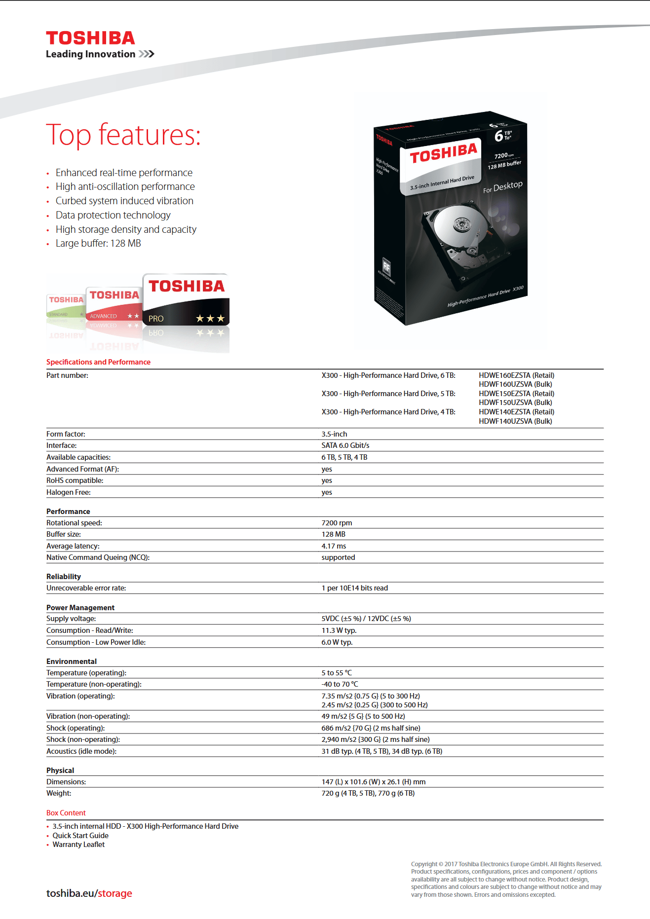 Toshiba X300 5TB SATAIII 3.5" 7200RPM HDD (Refer To Pictures)
