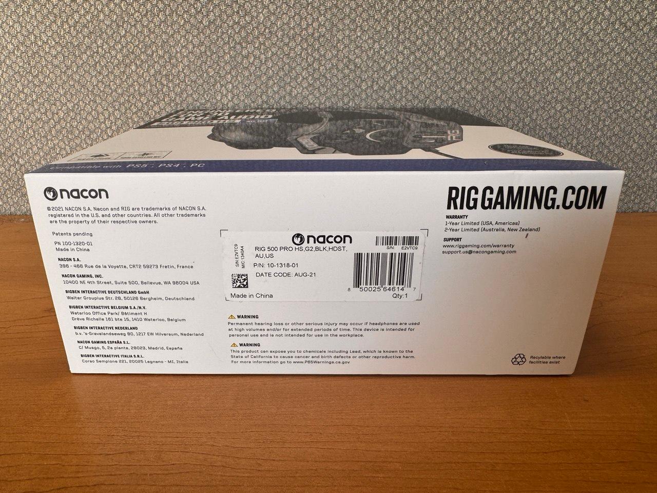 RIG 500 PRO HS GEN 2 Competitive Gaming Wired Headset For Sony PS4 / PS5 / PC