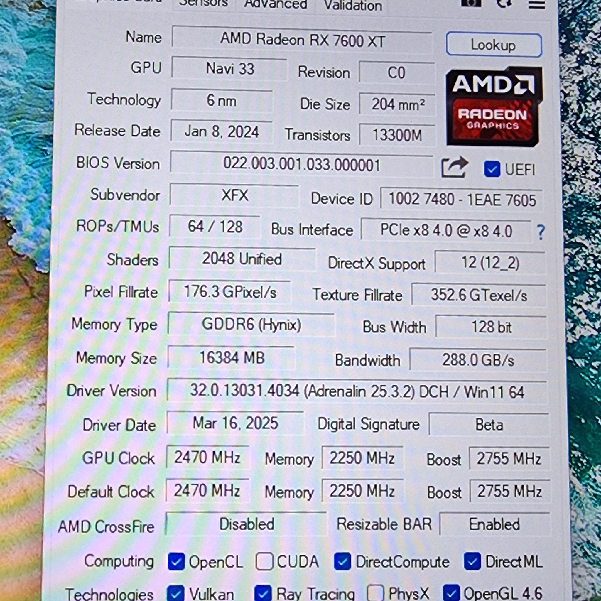 Intel i5 14400 AMD XFX Speedster SWFT 210 Radeon RX 7600 XT 16 GB  MSI Tomahawk MAG MAX 32GB DDR5