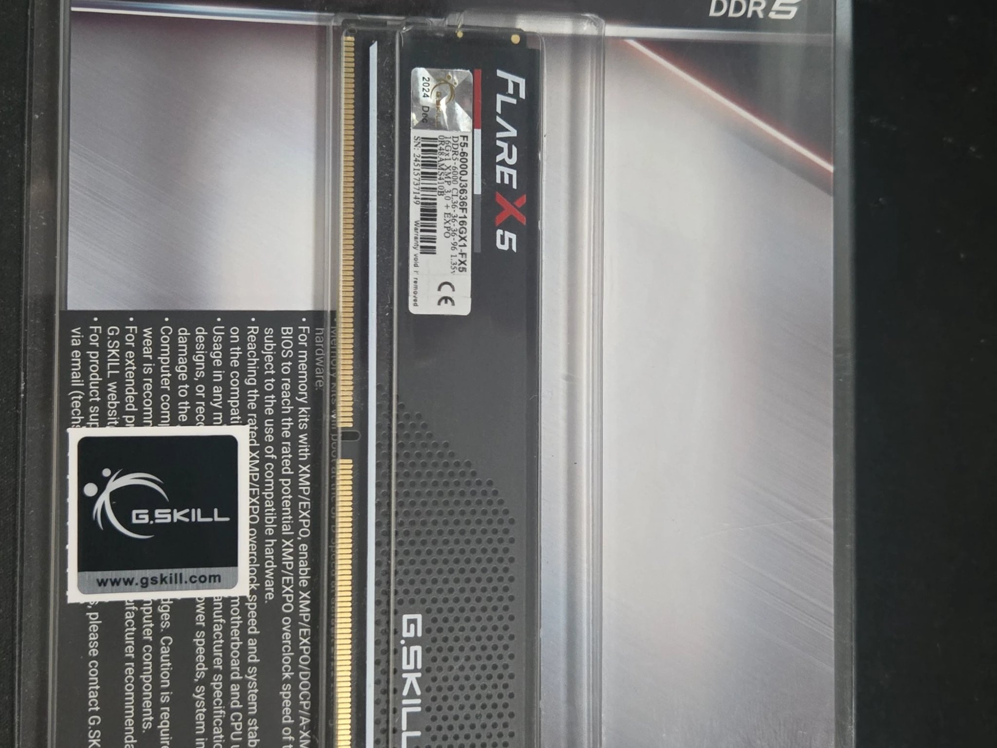 G.Skill Flare X5 DDR5 16 gig. Brand new, never opened