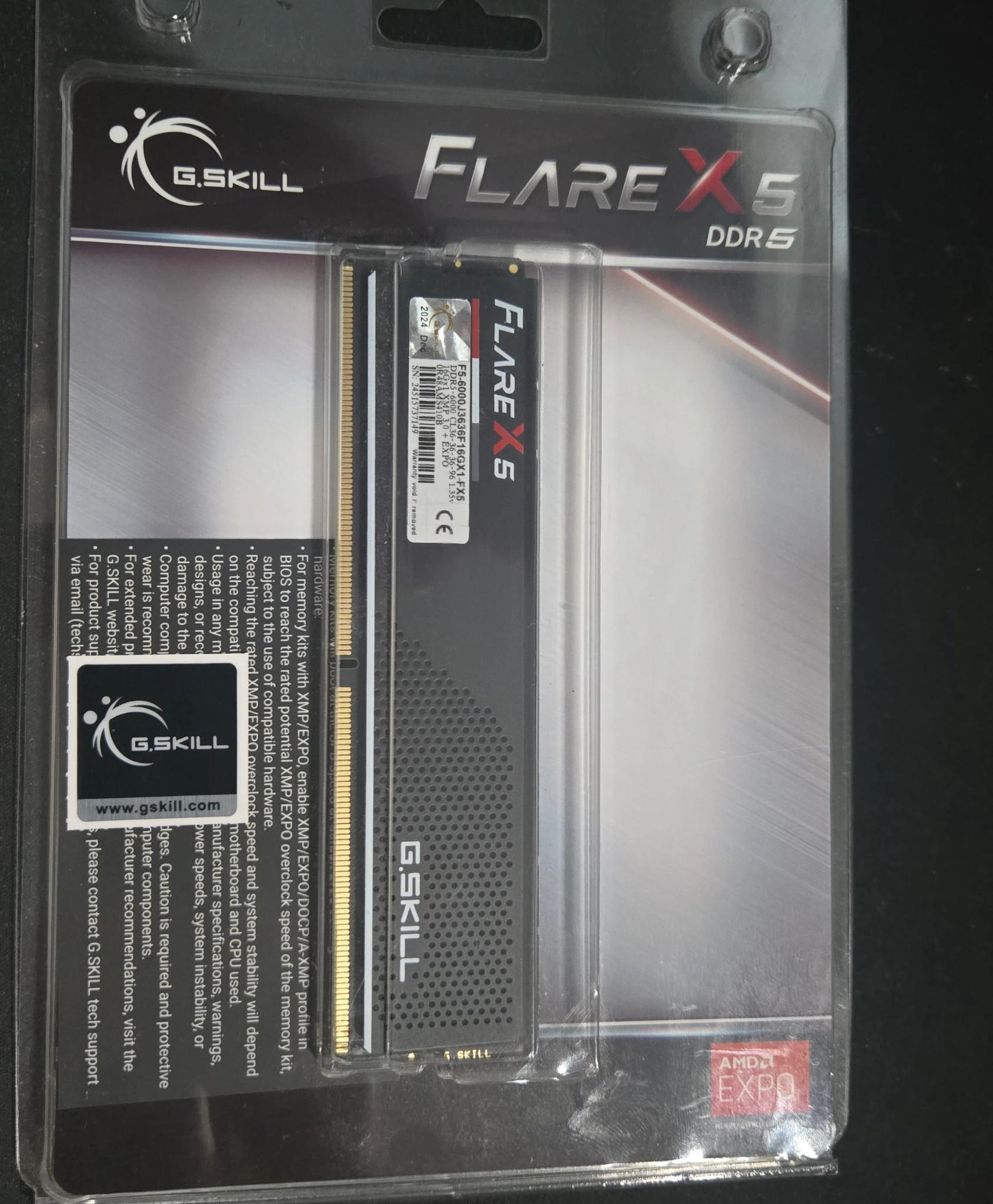 G.Skill Flare X5 DDR5 16 gig. Brand new, never opened