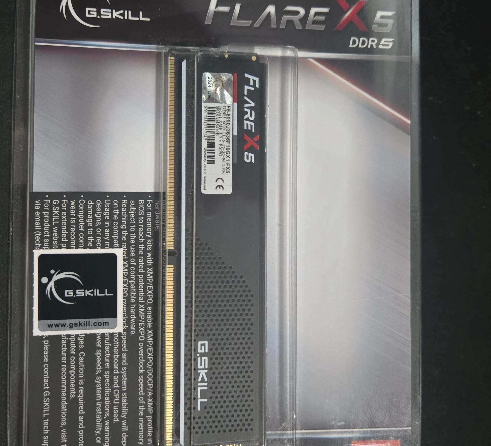 G.Skill Flare X5 DDR5 16 gig. Brand new, never opened