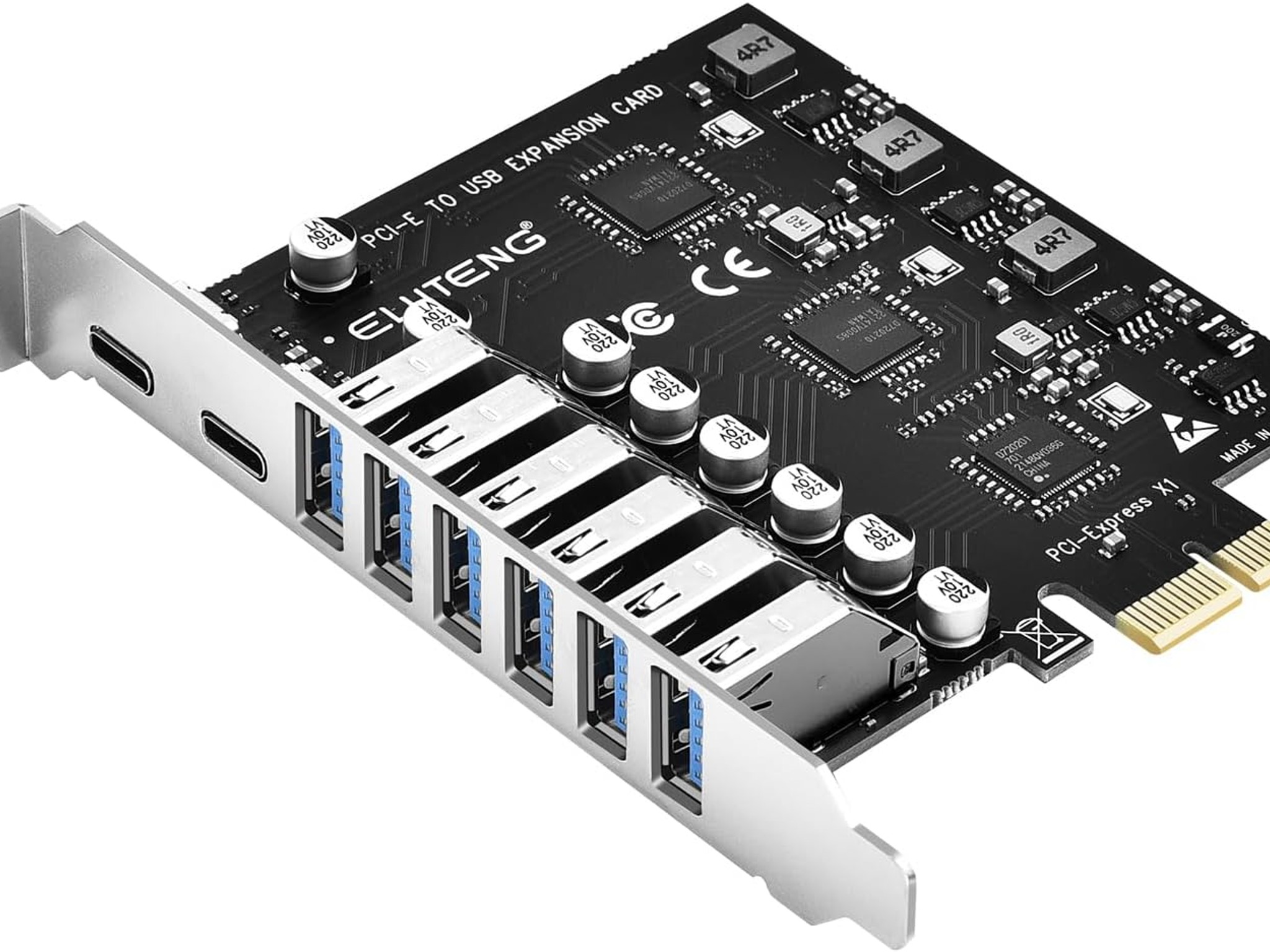 PCIE USB 3.2 Card 8 Ports PCIe to USB C Expansion Superspeed 6 USB and 2 Type C PCI-e USB 3.0