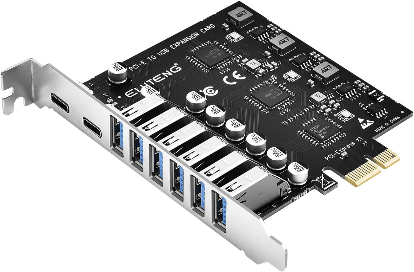 PCIE USB 3.2 Card 8 Ports PCIe to USB C Expansion Superspeed 6 USB and 2 Type C PCI-e USB 3.0