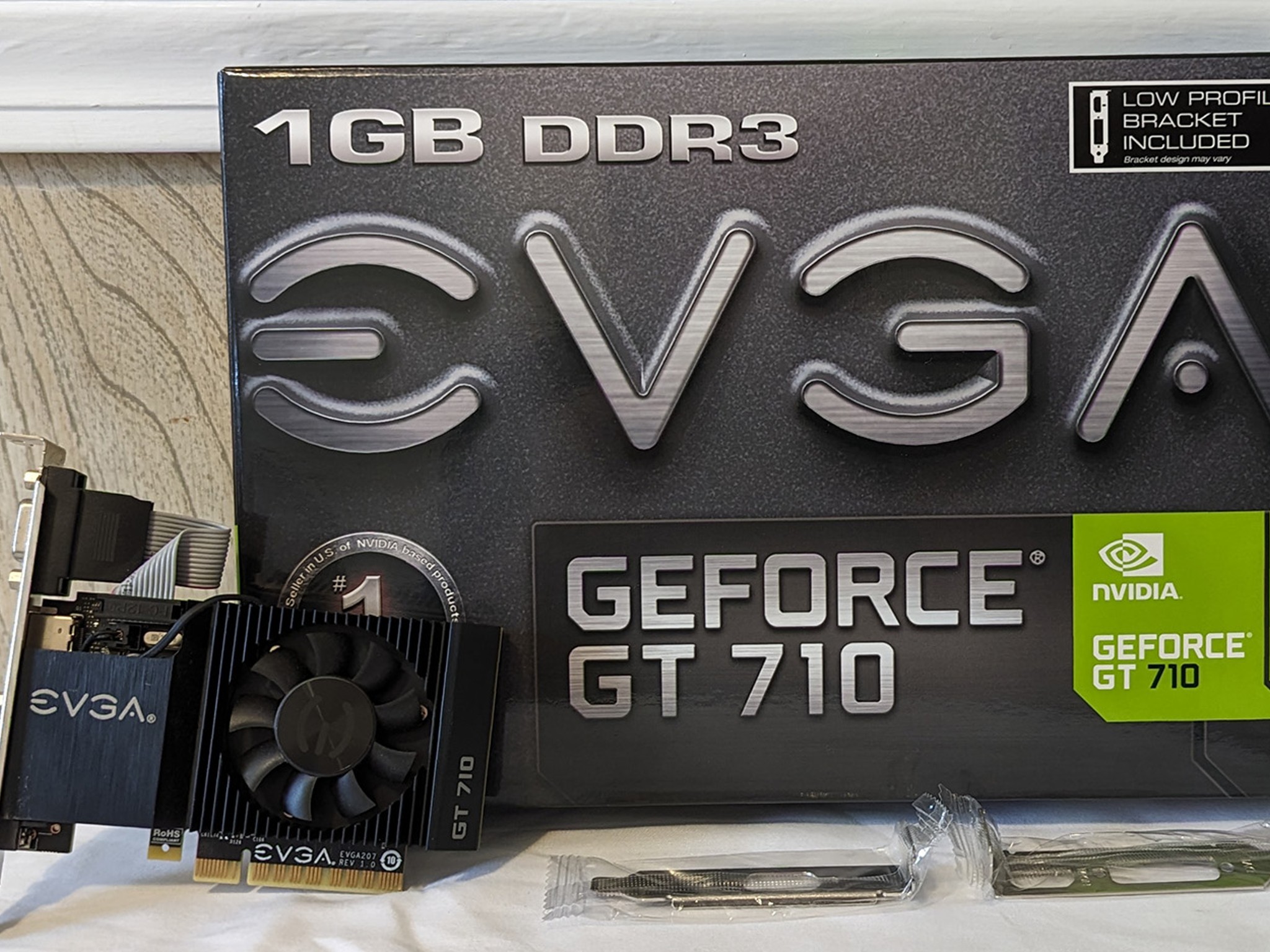 EVGA Nvidia GeForce GT 710 1GB DDR3 Low Profile PCIe 2.0 x8 Graphics Card - P/N: 01G-P3-2711-KR