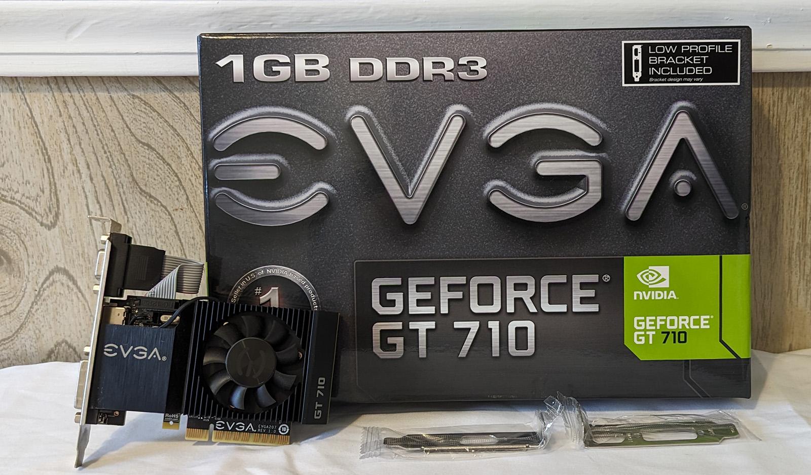 EVGA Nvidia GeForce GT 710 1GB DDR3 Low Profile PCIe 2.0 x8 Graphics Card - P/N: 01G-P3-2711-KR
