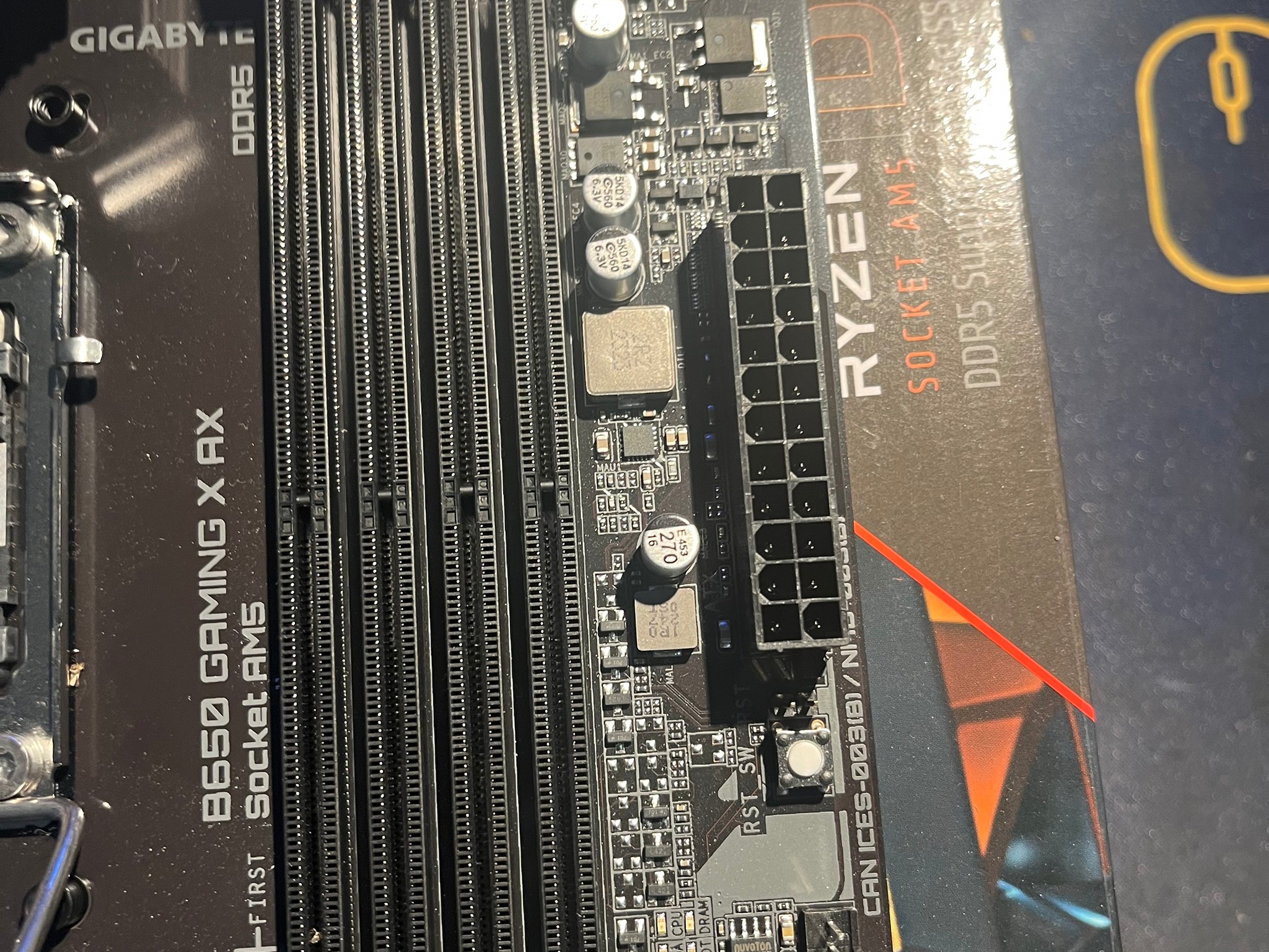 B650 gigabyte gaming x ax motherboard