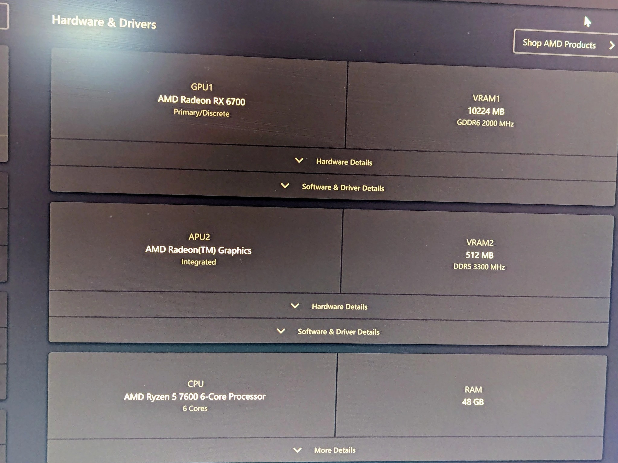xfx swift 309 rx 6700(non xt) 10GB