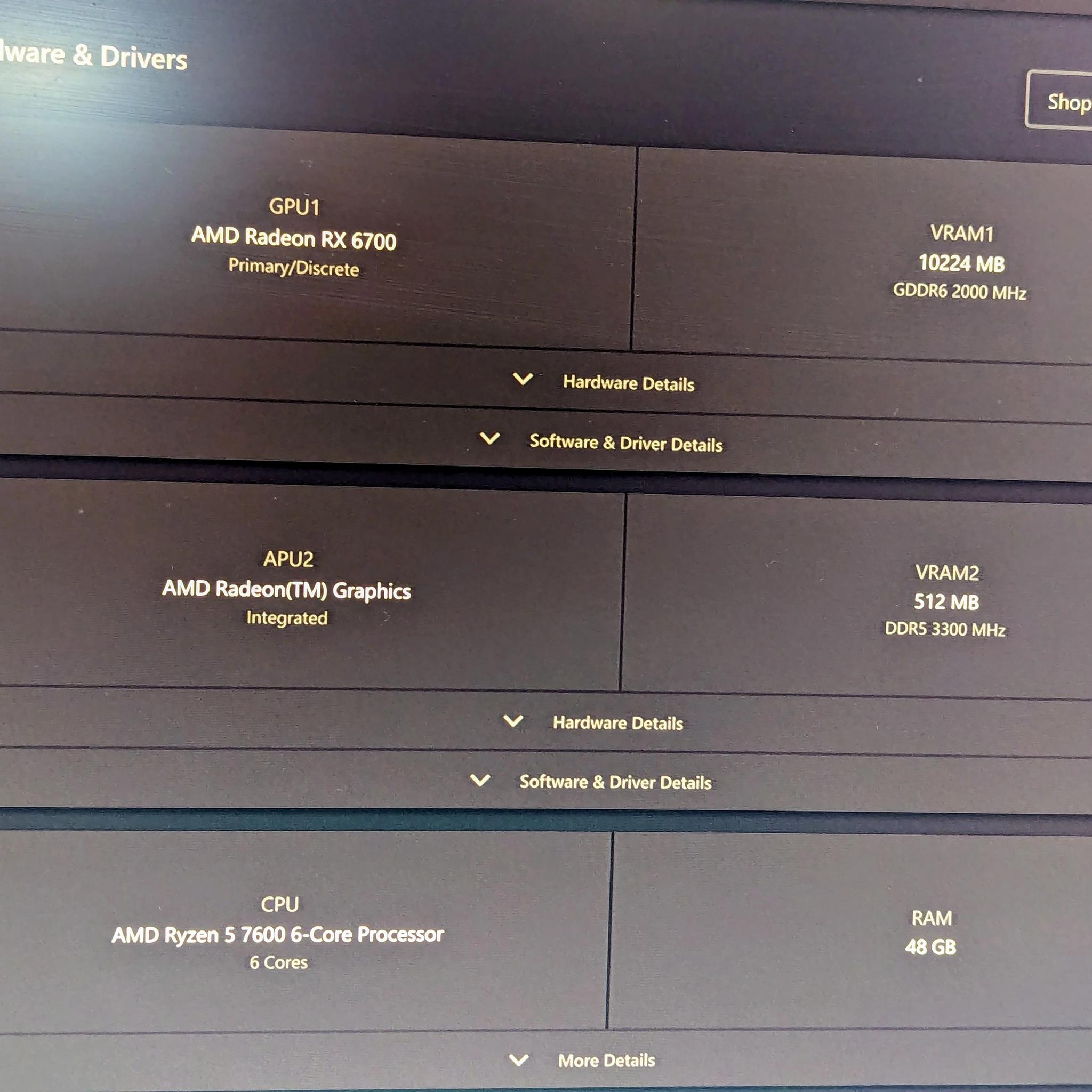 xfx swift 309 rx 6700(non xt) 10GB