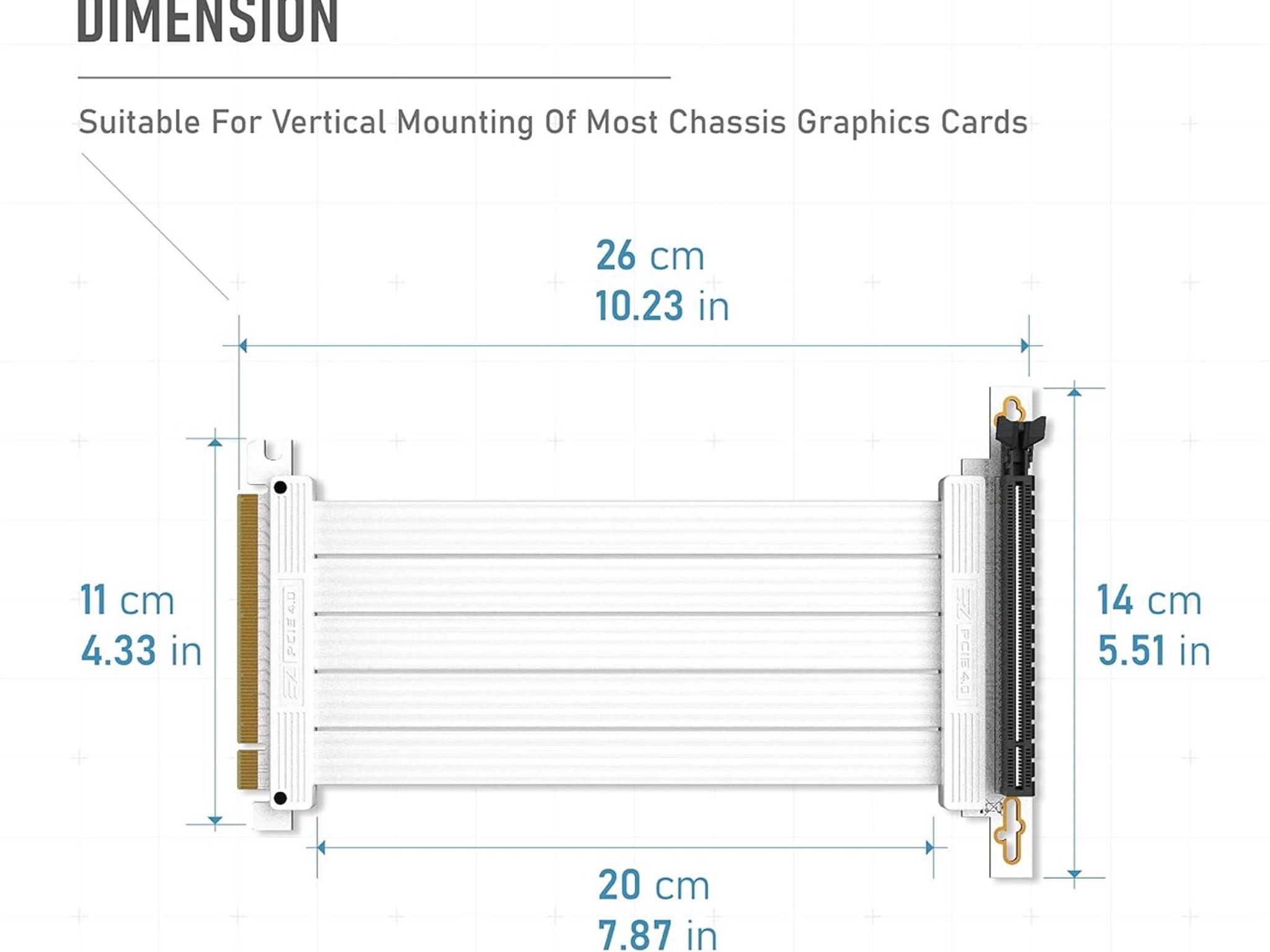 EZDIY-FAB Gen4 PCIe Flex cable | 20cm white