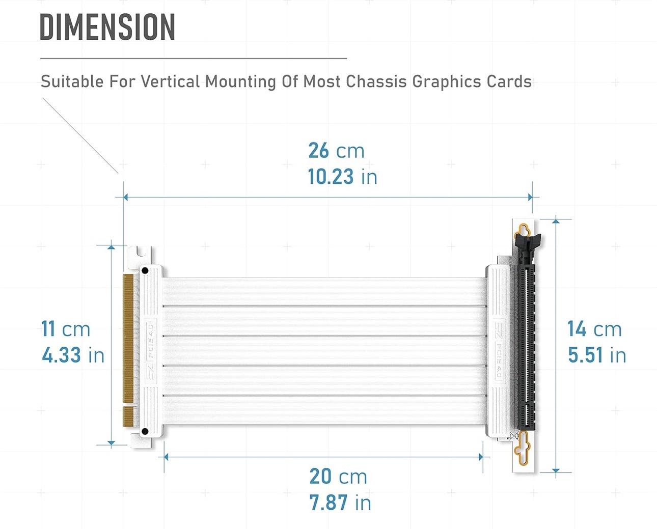 EZDIY-FAB Gen4 PCIe Flex cable | 20cm white