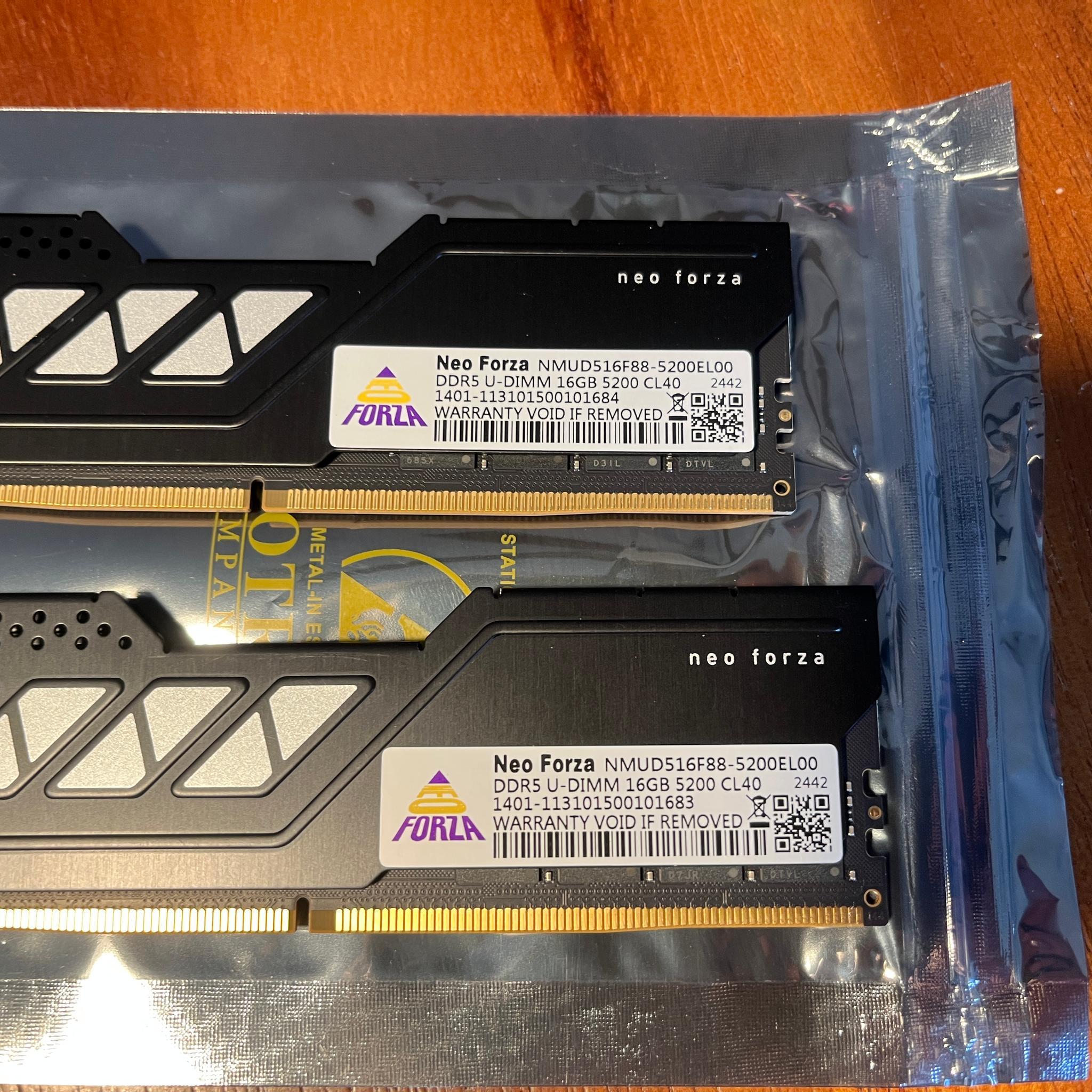Neo Forza 32GB DDR5 5200 U-DIMM CL40 RAM NMUD516F88-5200EL00  (2x16GB)