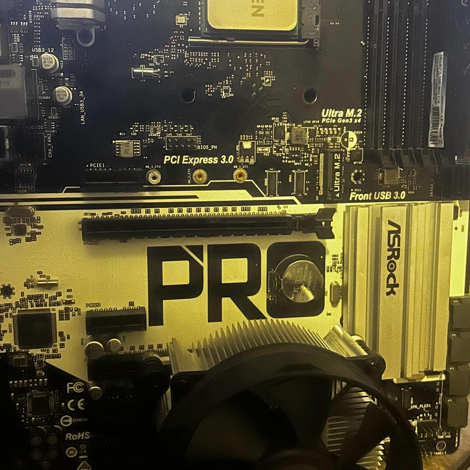 Asrock AB 350 Pro with ryzen 5 2700x free cooler and 8gb of ddr 4 included