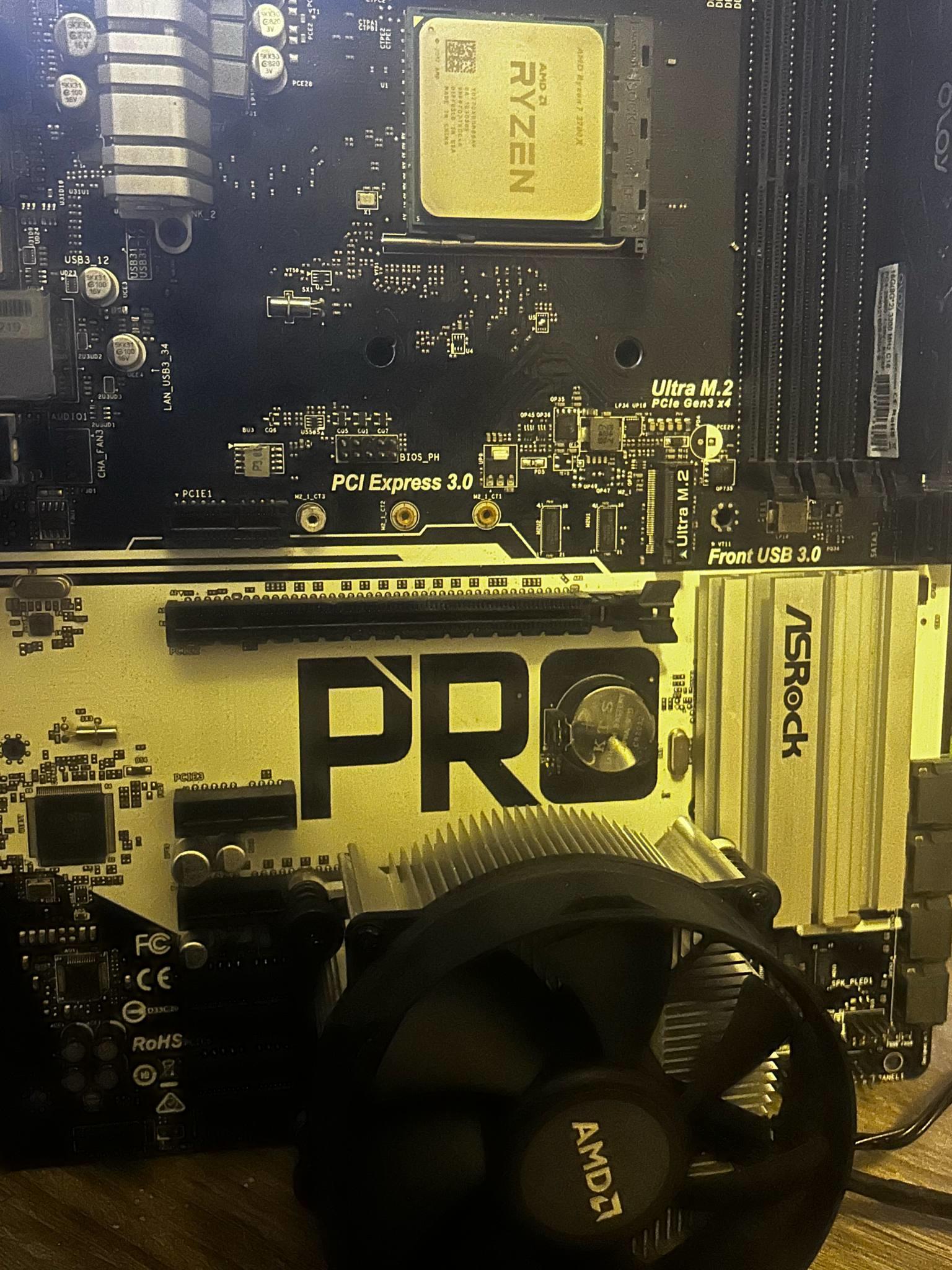 Asrock AB 350 Pro with ryzen 5 2700x free cooler and 8gb of ddr 4 included