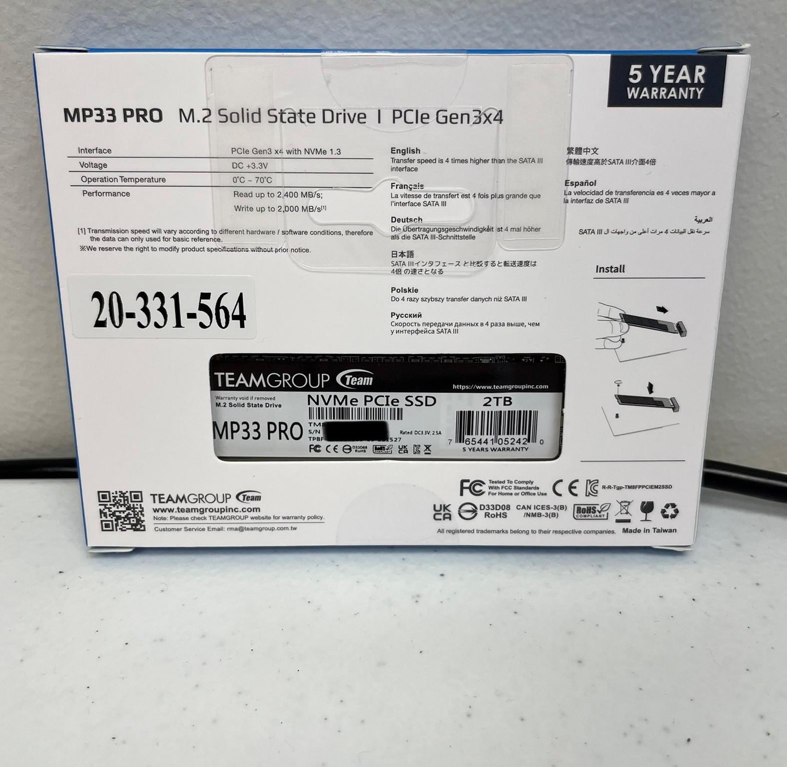 NEW TeamGroup 2TB MP33 PRO