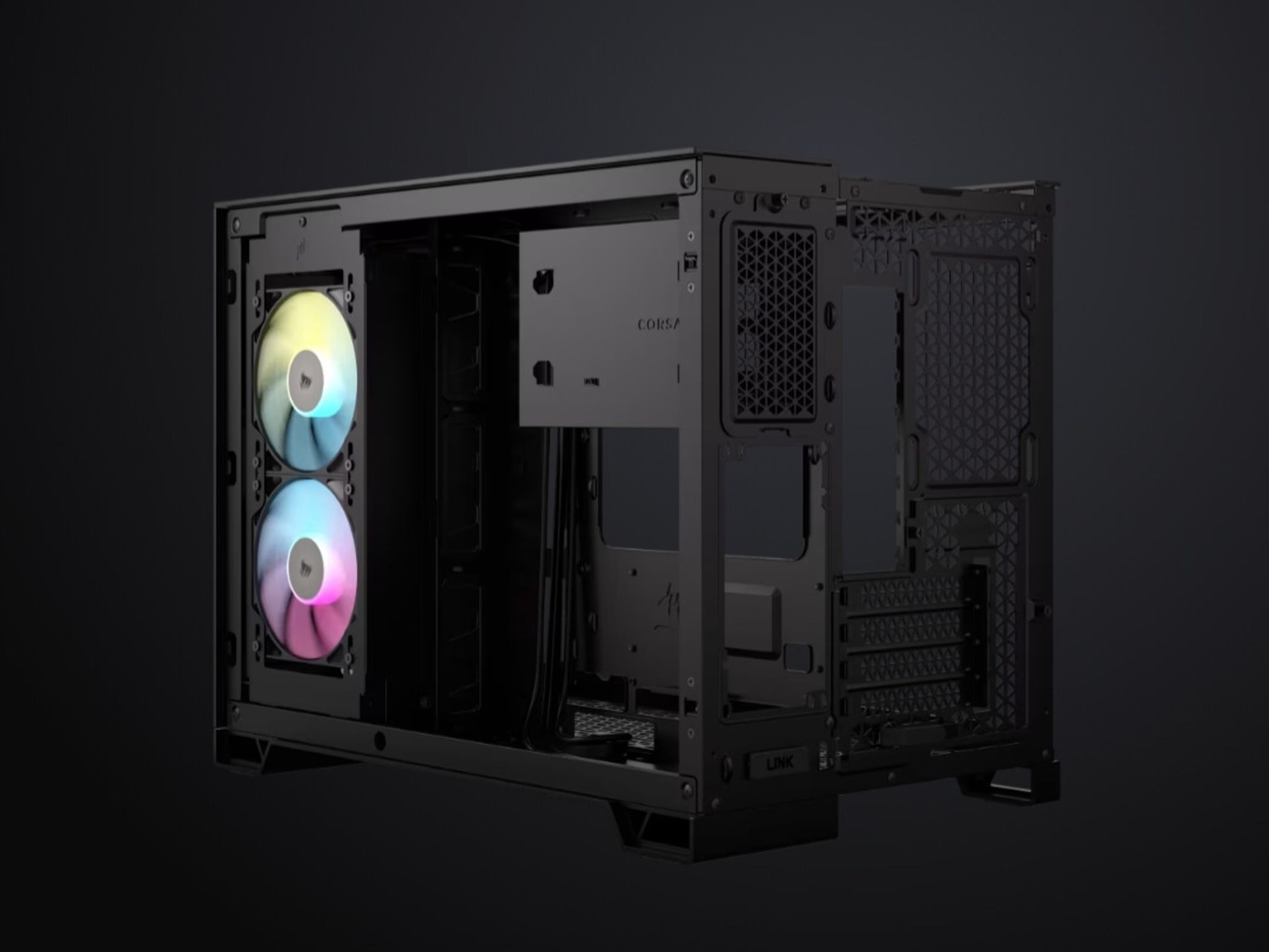 NEW Corsair iCUE LINK 2500X RGB Black Micro-ATX Dual-Chamber Case
