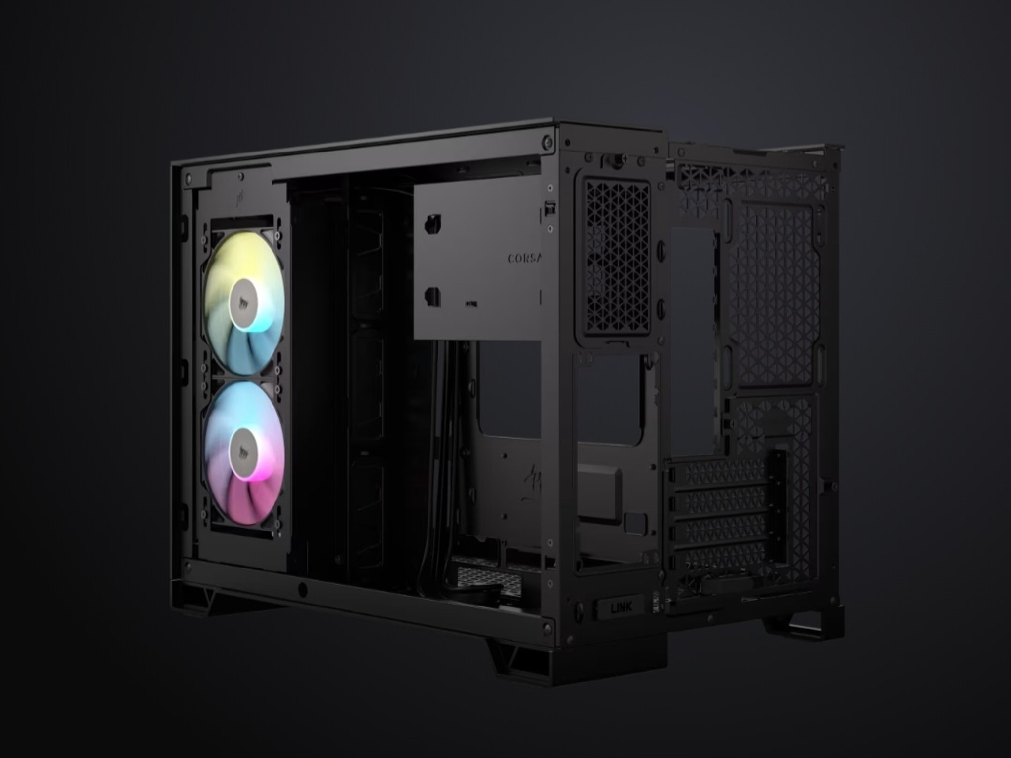 NEW Corsair iCUE LINK 2500X RGB Black Micro-ATX Dual-Chamber Case