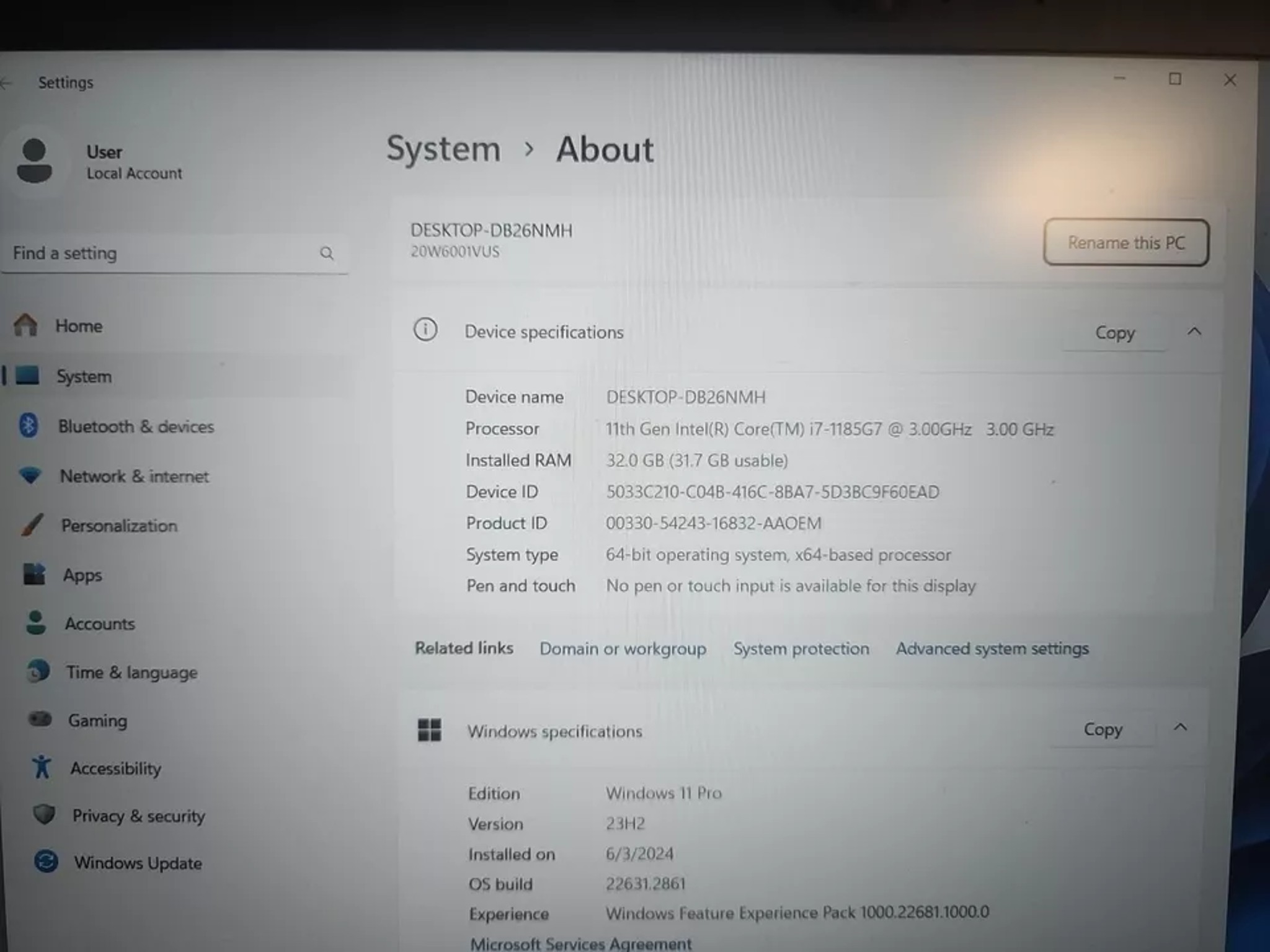 Lenovo P15s (i7 11th gen, 32GB DDR4, 1TB M.2, Quadro T500)