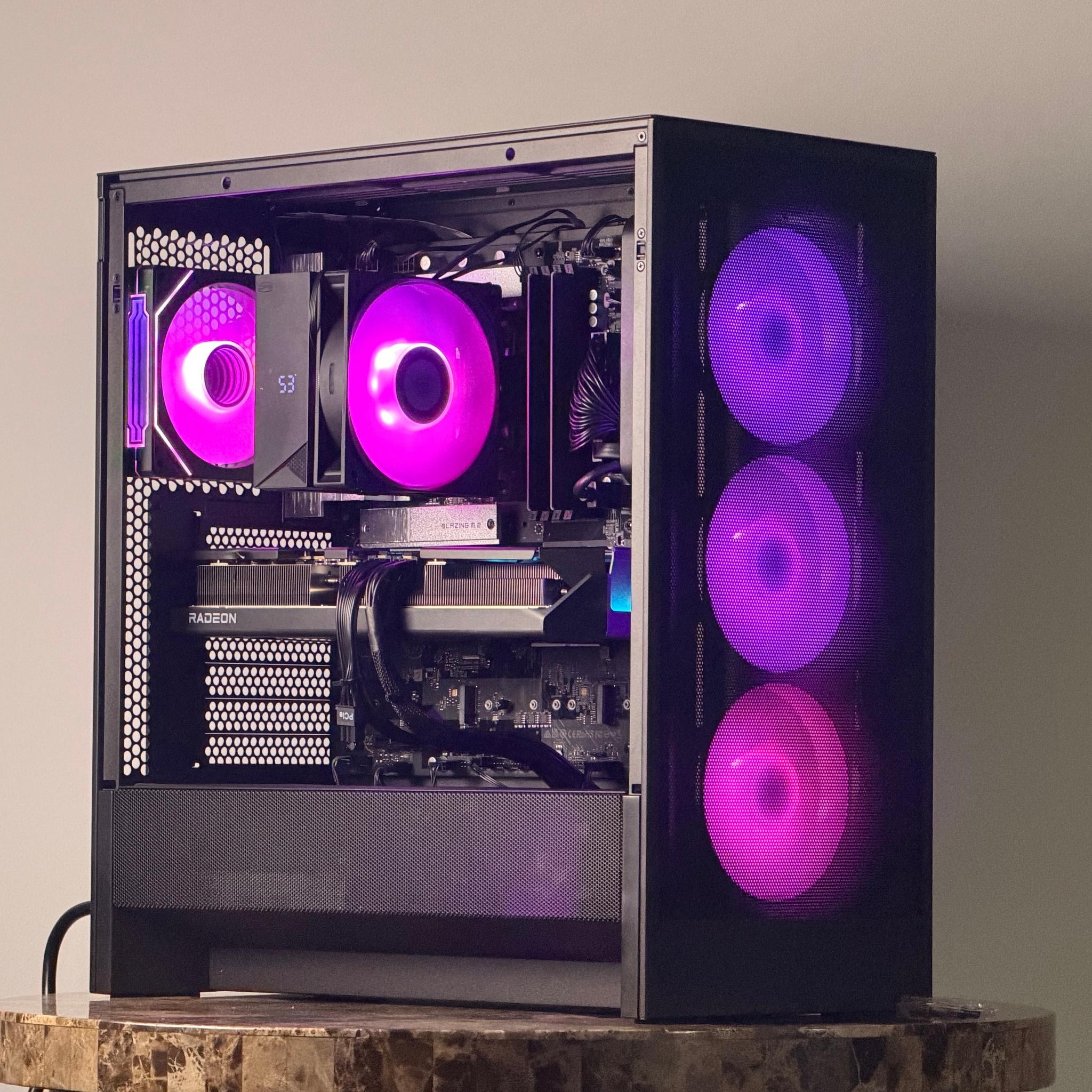 FREE SHIP 🖤🌈 BLK RGB Gaming PC | RX 9070 XT | Core 5 Ultra 250K Plus | 1 TB NVME | 32 GB DDR5 🌈🖤
