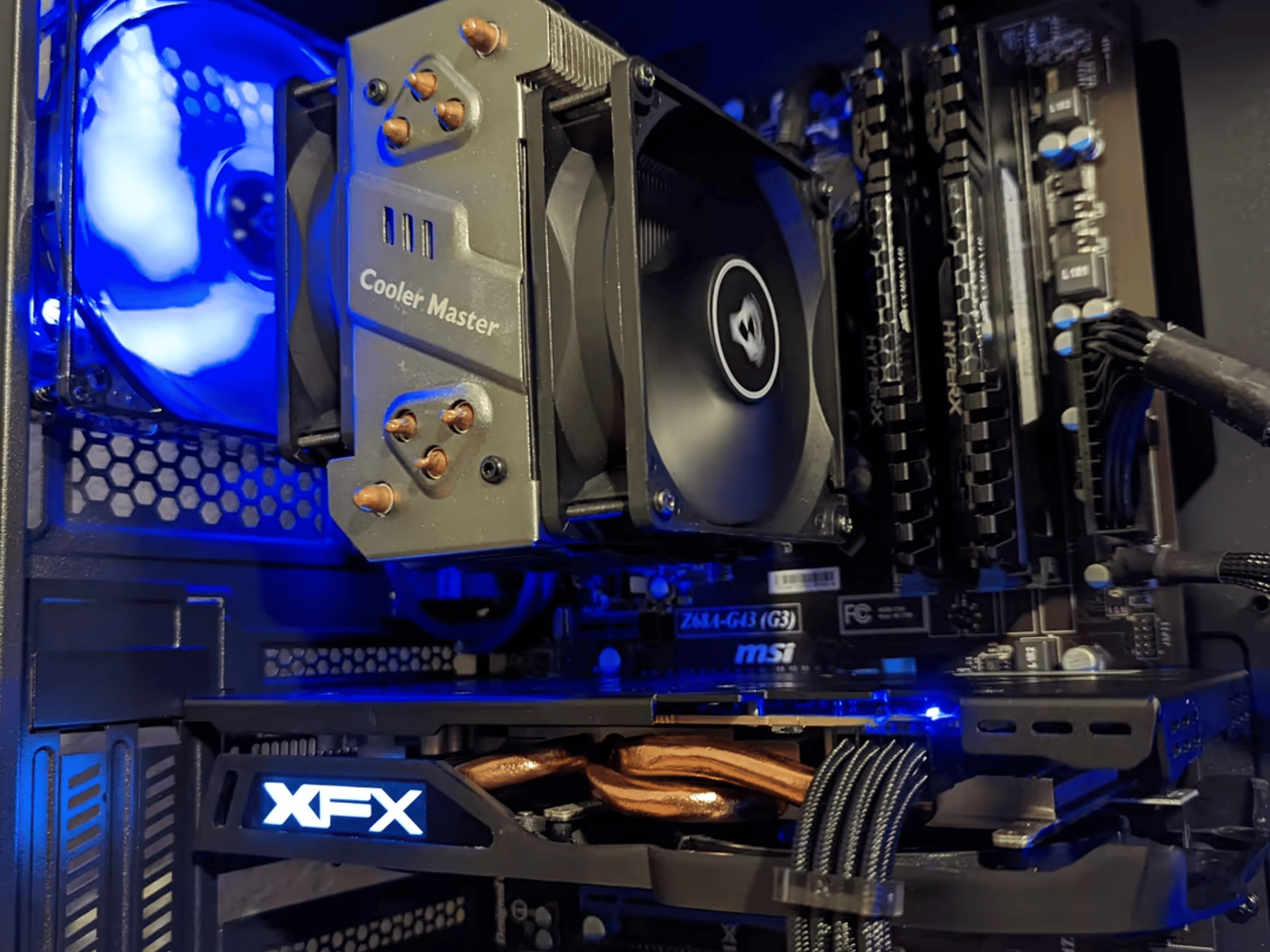 Great 1080p Blue Theme Gaming PC (i7, RX 480)
