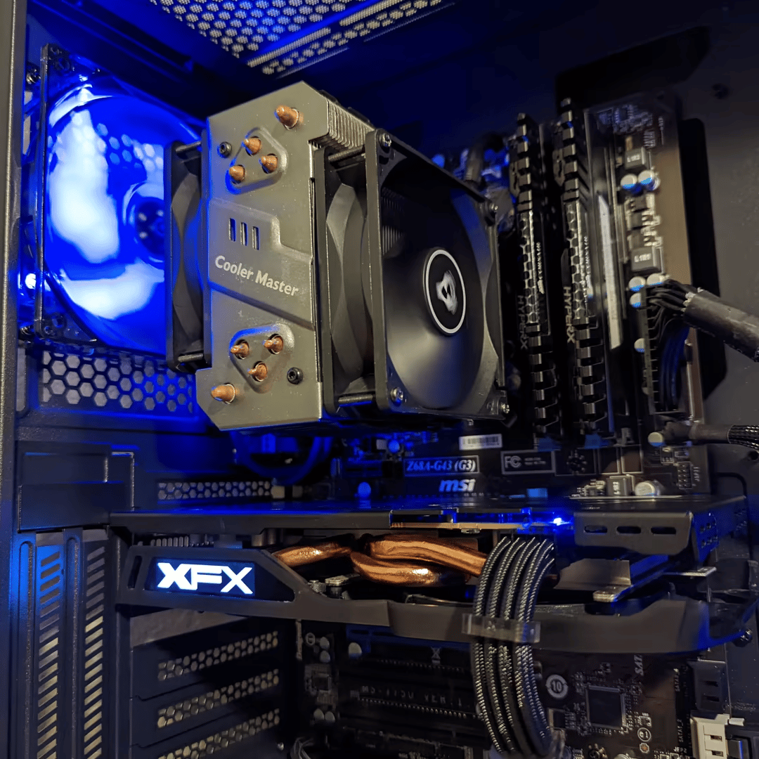 Great 1080p Blue Theme Gaming PC (i7, RX 480)