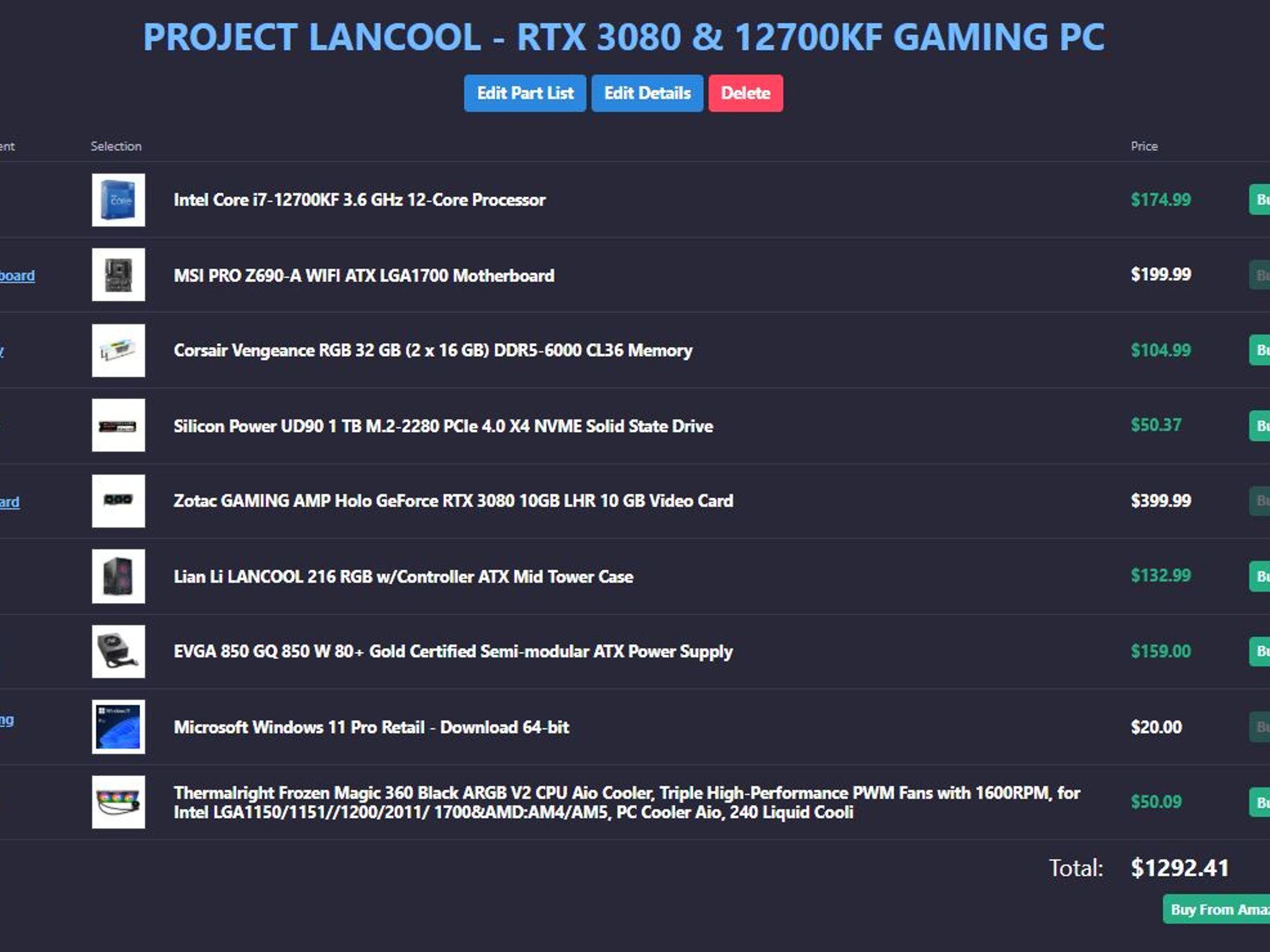 *Price to Performance King* RTX 3080 - i7-12700KF - 32GB DDR5 - 1TB SSD - 1440P/4K GAMING PC N.I.B.