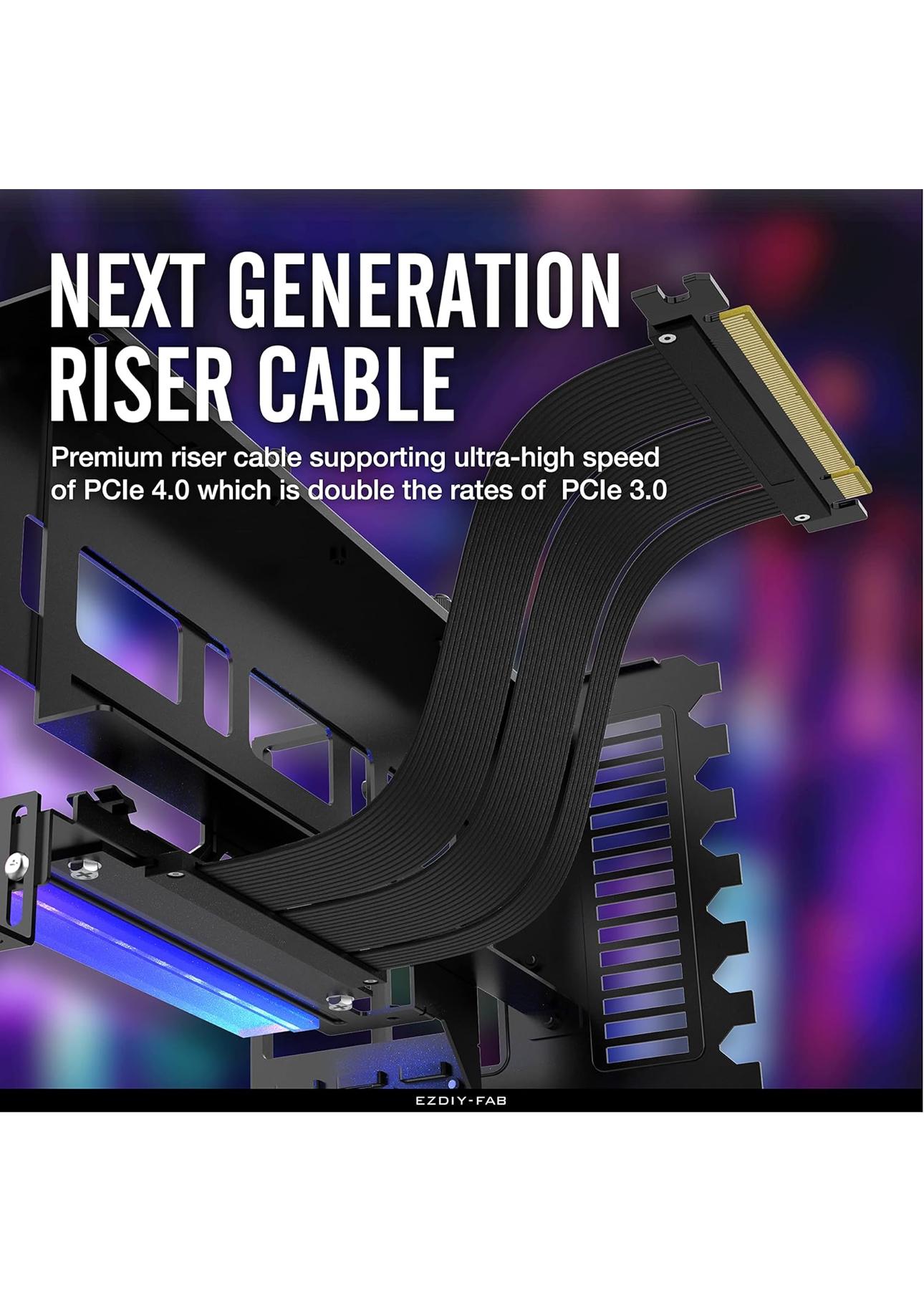 Black EZDIY-FAB Vertical GPU mount