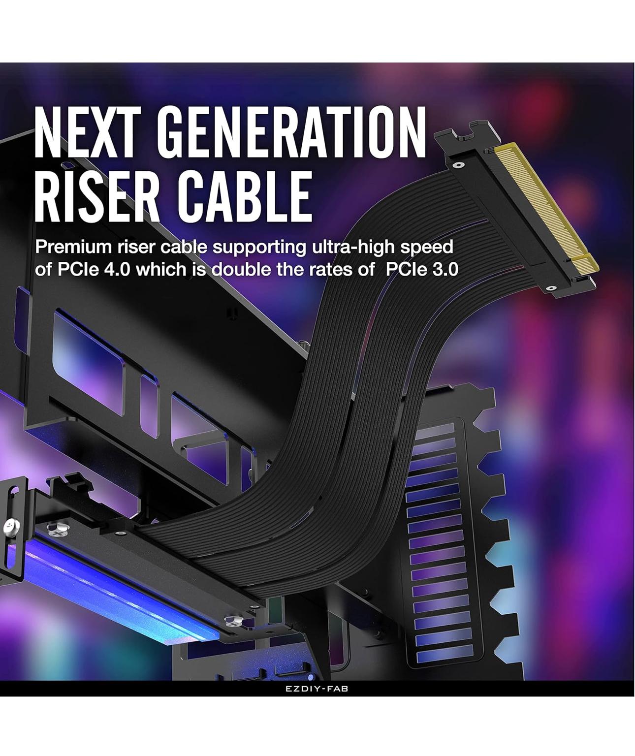 Black EZDIY-FAB Vertical GPU mount