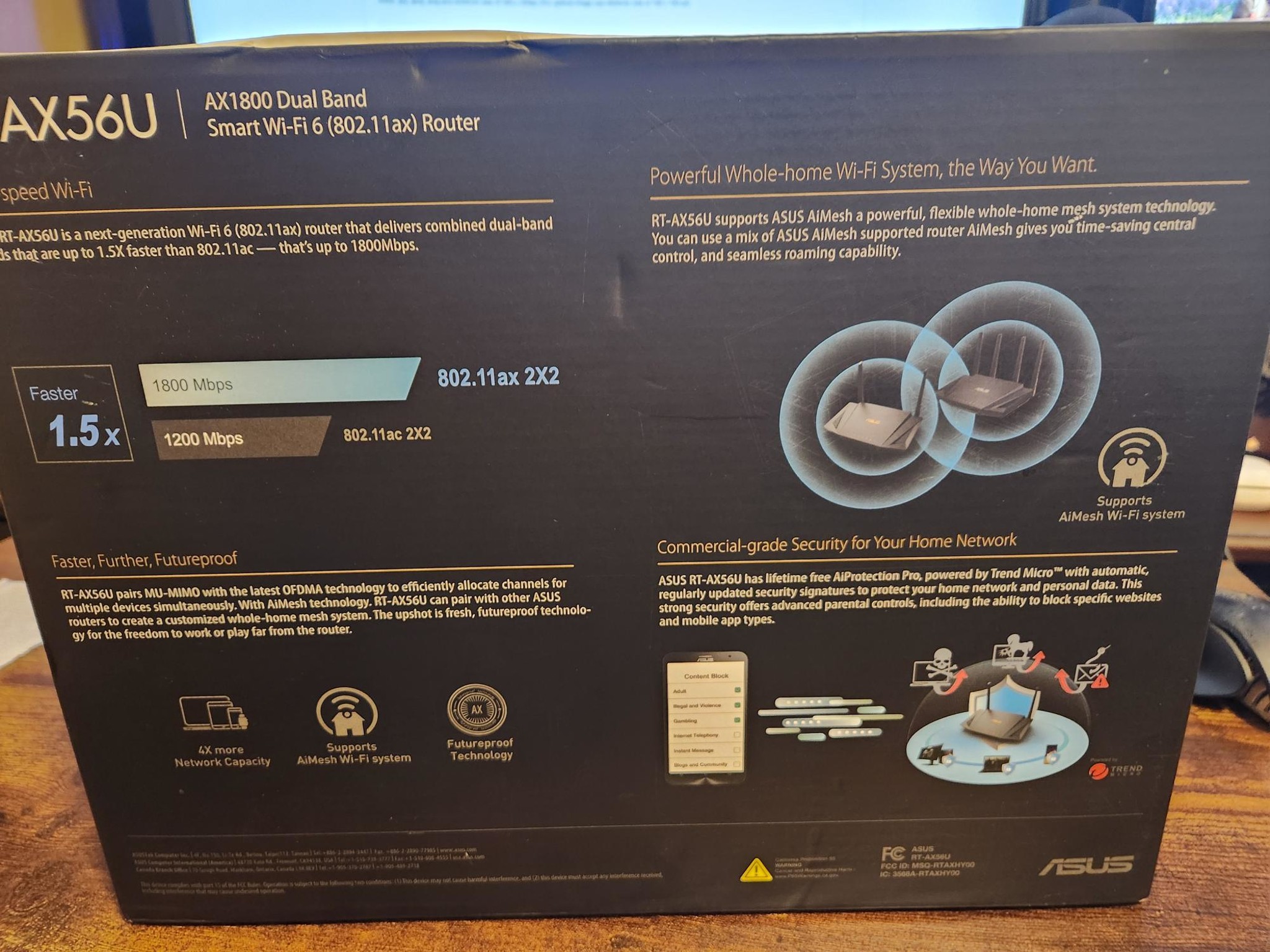 ASUS RT-AX56U Smart Wi-Fi 6 (802.11ax) Router