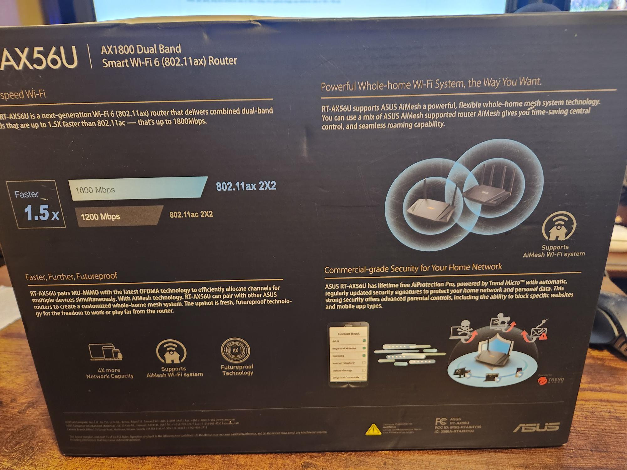 ASUS RT-AX56U Smart Wi-Fi 6 (802.11ax) Router