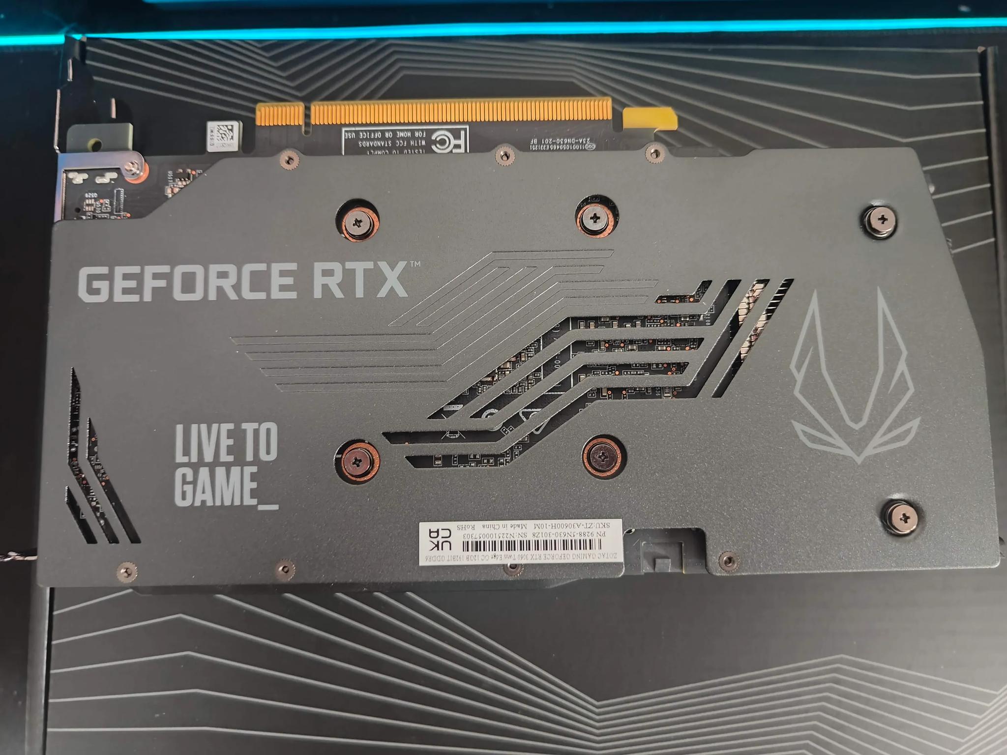 Zotac RTX 3060 12 gig Like new