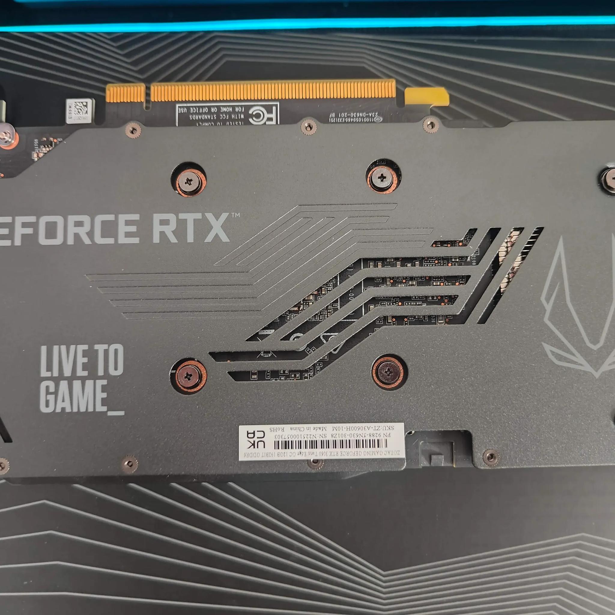 Zotac RTX 3060 12 gig Like new