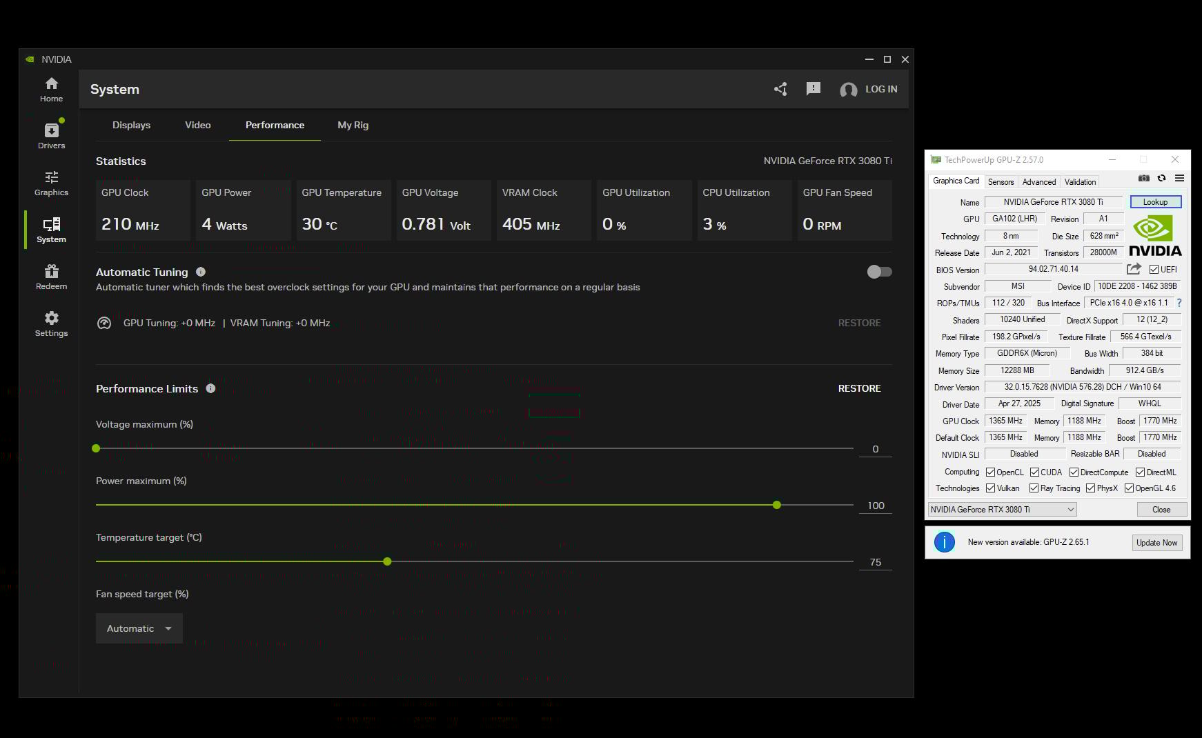 Nvidia Geforce RTX 3080 Ti 12GB MSI GAMING X TRIO