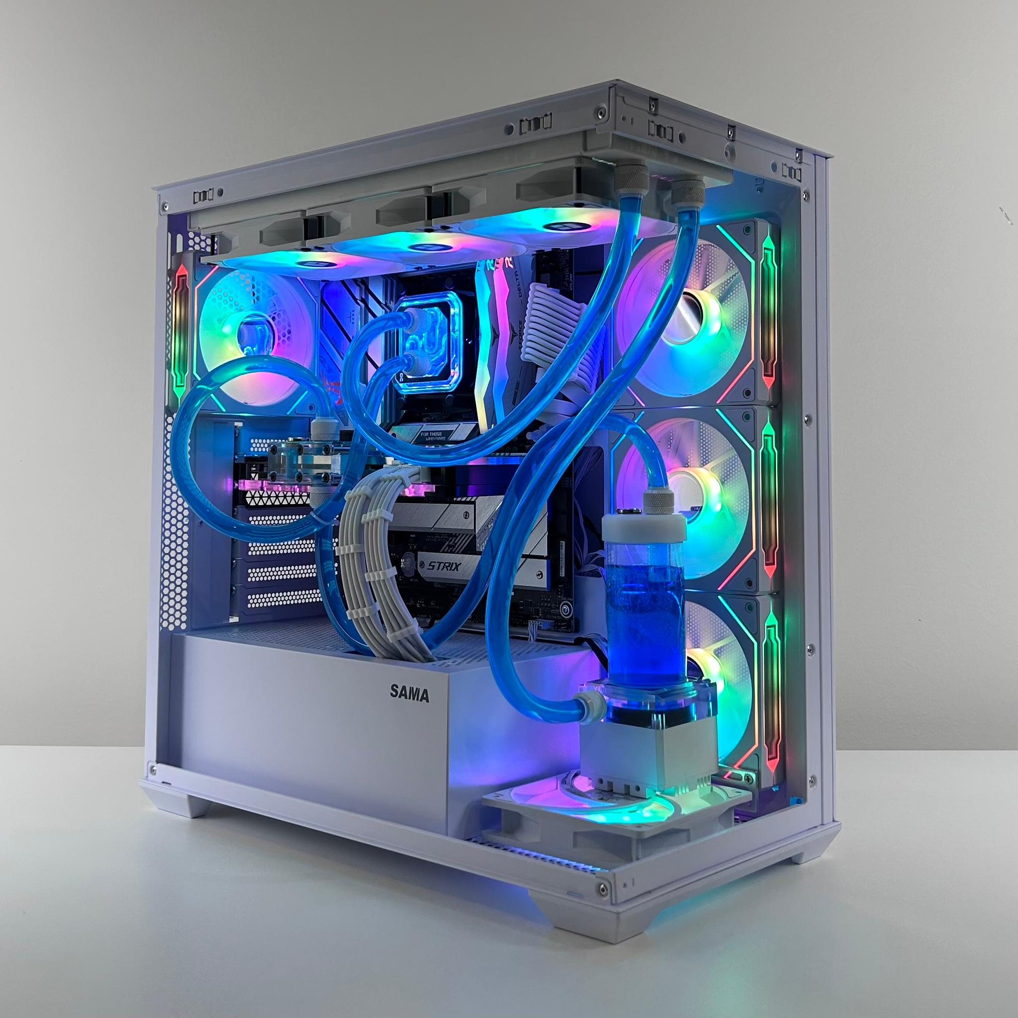 🧊 Custom Water-Cooled Gaming PC 🧊 | Ryzen 7 7700, DDR5 32GB, RTX 3080, 1TB NVME