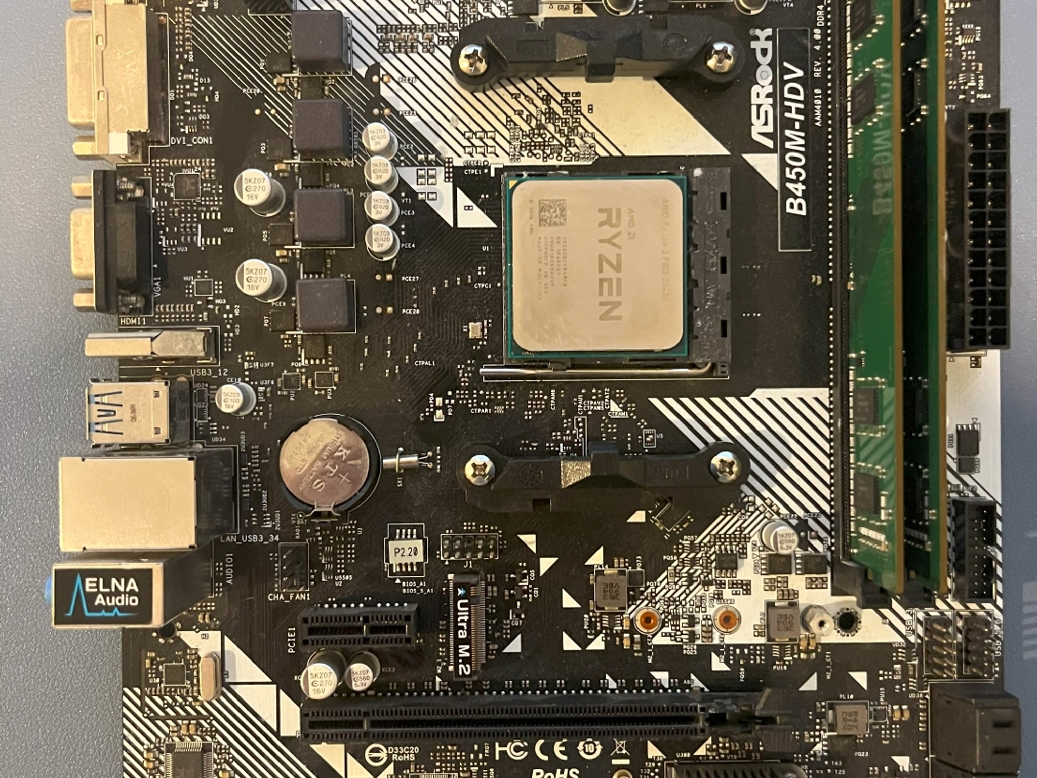 CPU Motherboard Combo | Ryzen 3 Pro 2200g | B450m HDV R4.0 | 8 GB RAM |