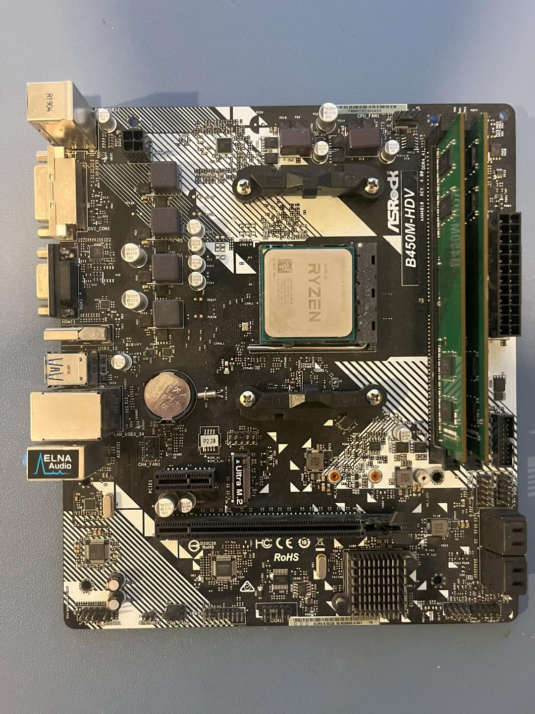 CPU Motherboard Combo | Ryzen 3 Pro 2200g | B450m HDV R4.0 | 8 GB RAM |