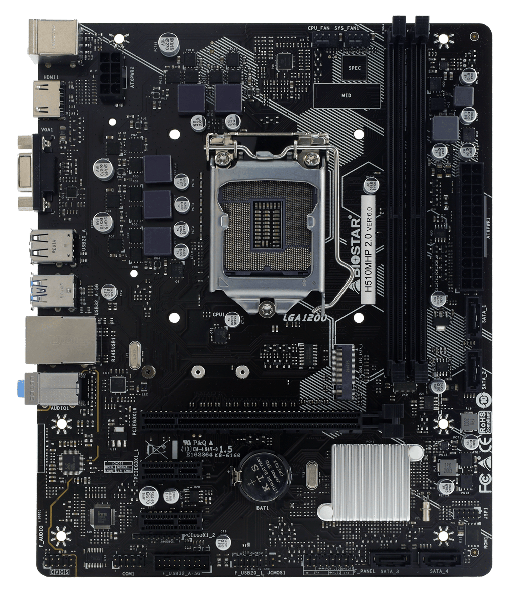 Biostar H510MHP 2.0 Intel H510 LGA 1200 MicroATX M.2 Desktop Motherboard