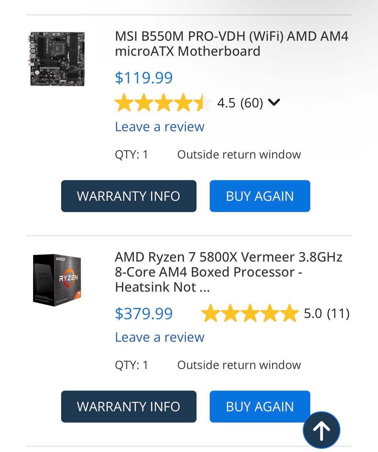 Ryzen 7 5800x with MSI B550M Pro-VDH WIFI with 32gb Corsair Vengeance 3600MHz CL18 DDR4 Ram