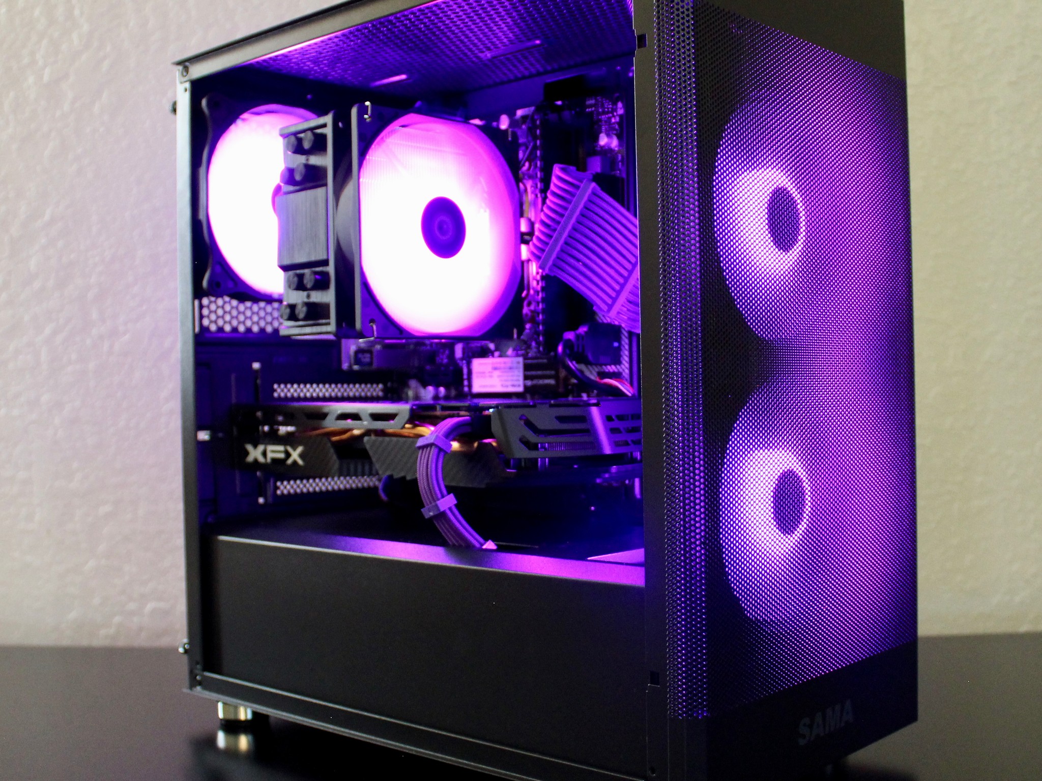 Purple Shadow! Awesome Gaming PC | Ryzen 5 2600 | XFX 580 8GB | 16GB DDR4 | 512GB M.2 | W11 + WiFi |