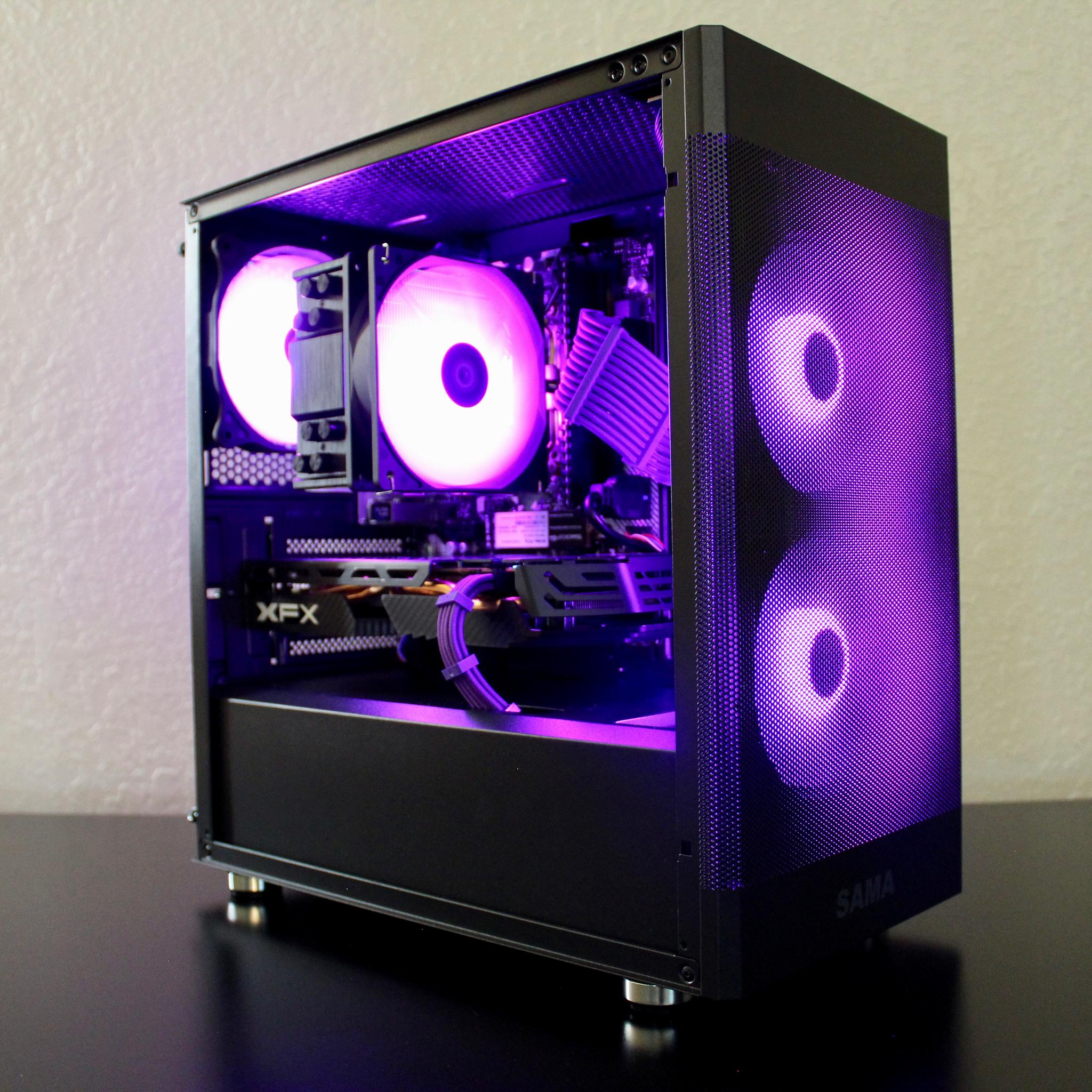 Purple Shadow! Awesome Gaming PC | Ryzen 5 2600 | XFX 580 8GB | 16GB DDR4 | 512GB M.2 | W11 + WiFi |