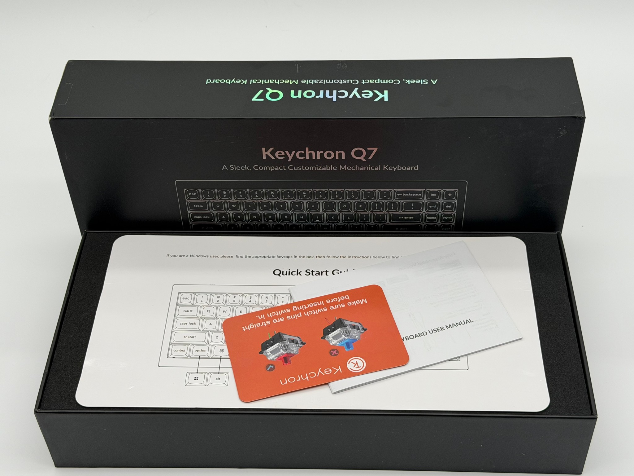 Keychron Q7 QMK Mechanical Keyboard Gateron G Pro Blue/Carbon Black