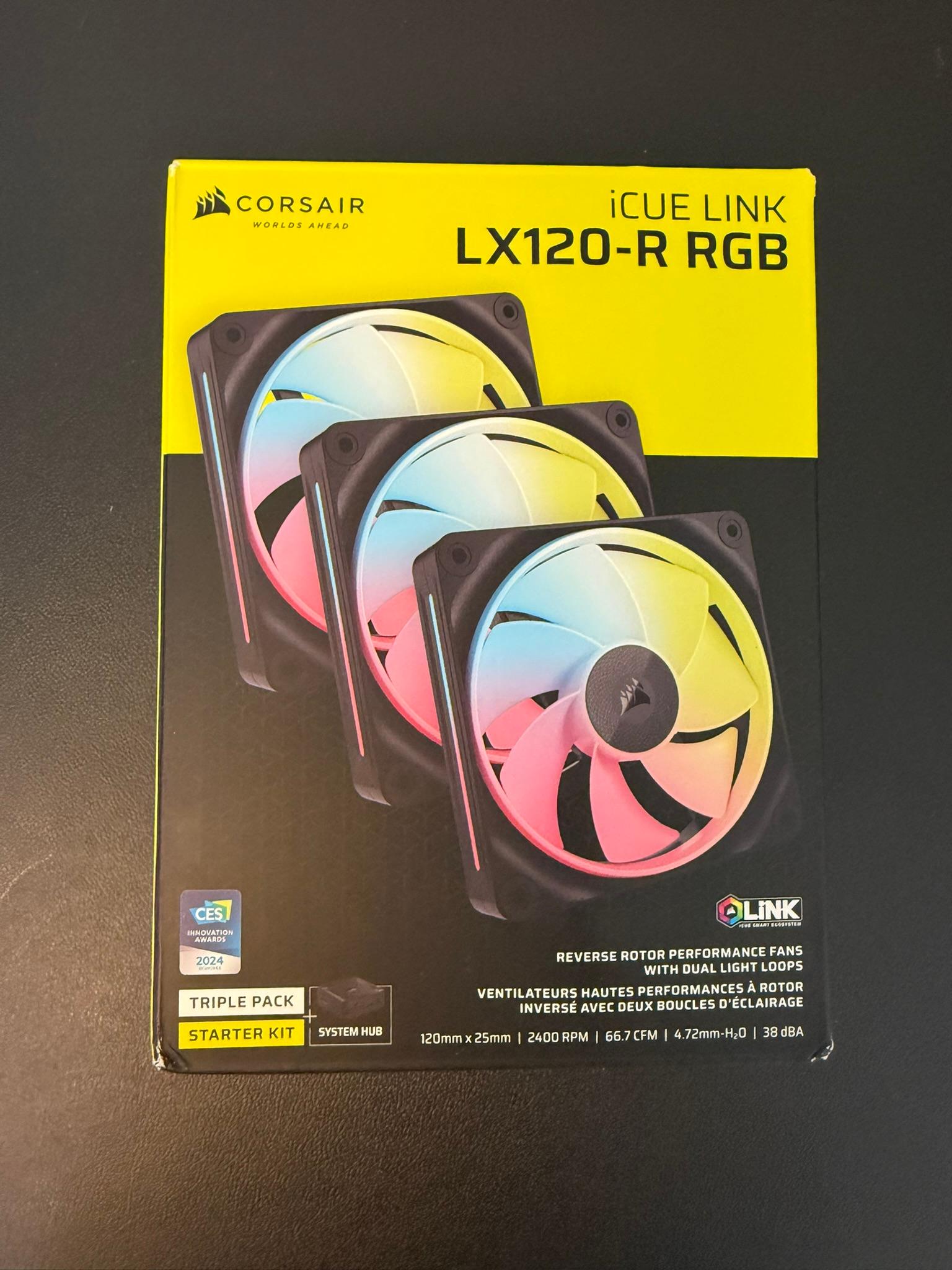 Corsair iCUE LINK LX120-R RGB 120mm Fans (3-Pack) | Excellent Condition | Box Included