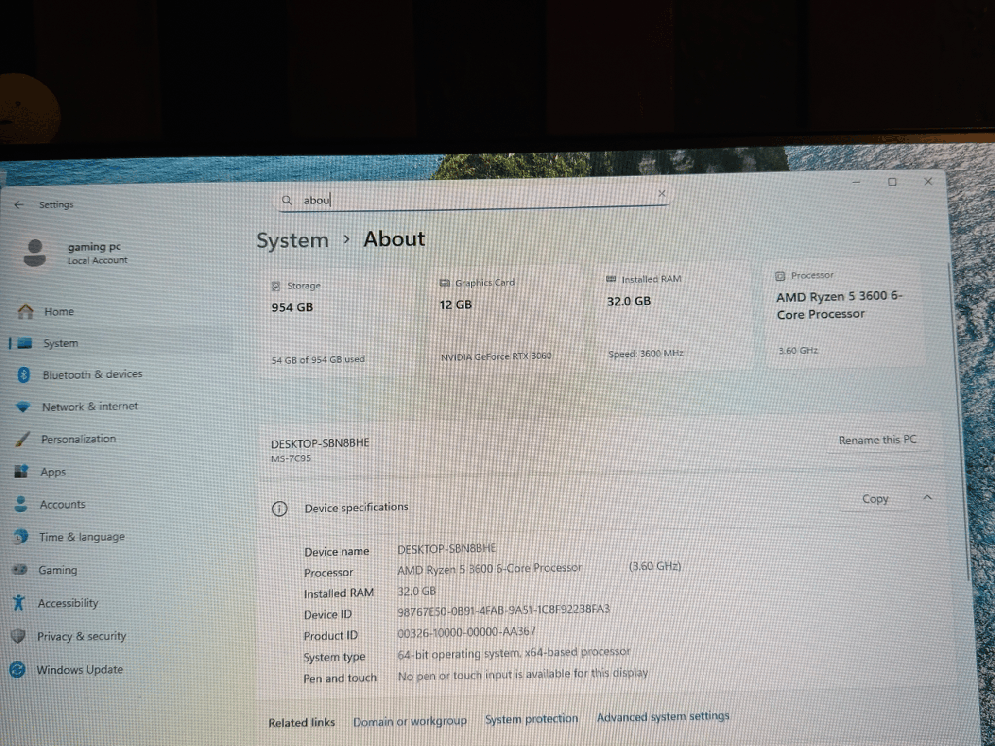 Rtx 3060, Ryzen 5 3600 Gaming PC