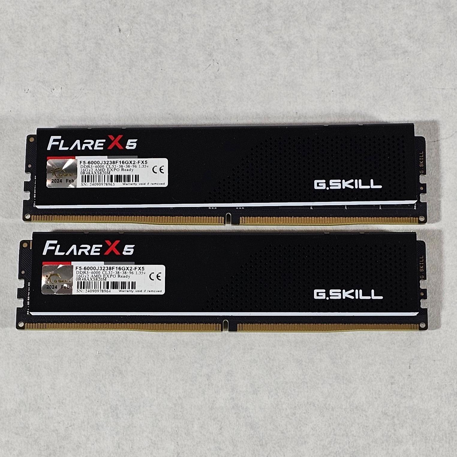 32GB DDR5 (2x16GB) CL32 6000MT/s AMD EXPO G.SKILL FLARE X5